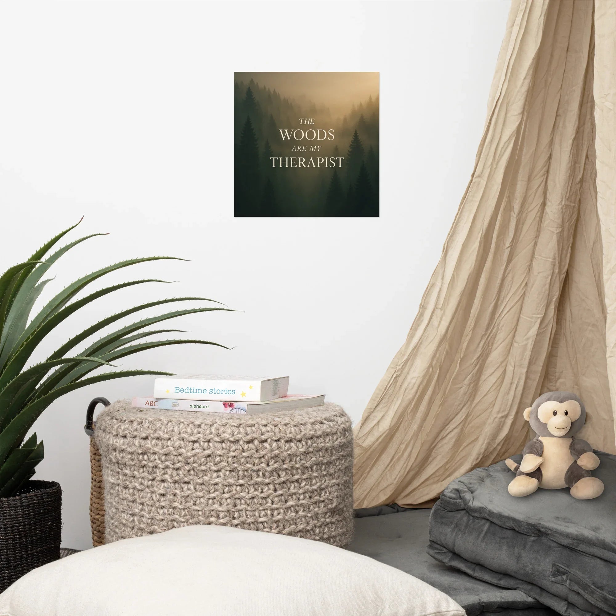 The Woods Are My Therapist – Moody Forest Wall Art - RaZits