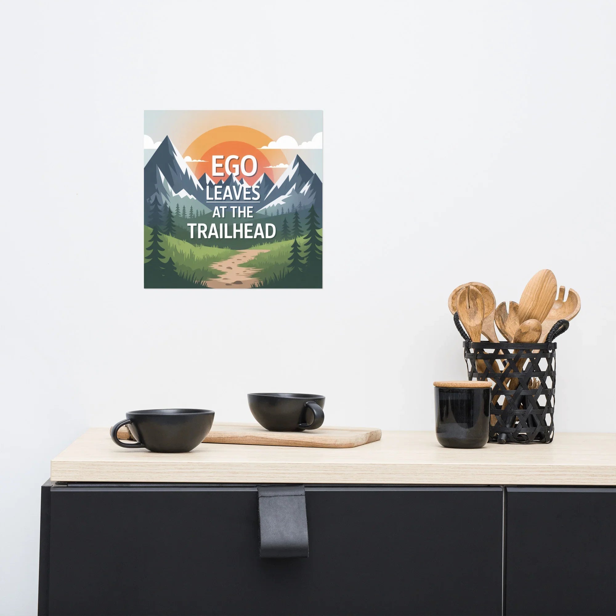 Ego Leaves at the Trailhead – Mountain Minimalist Print - RaZits