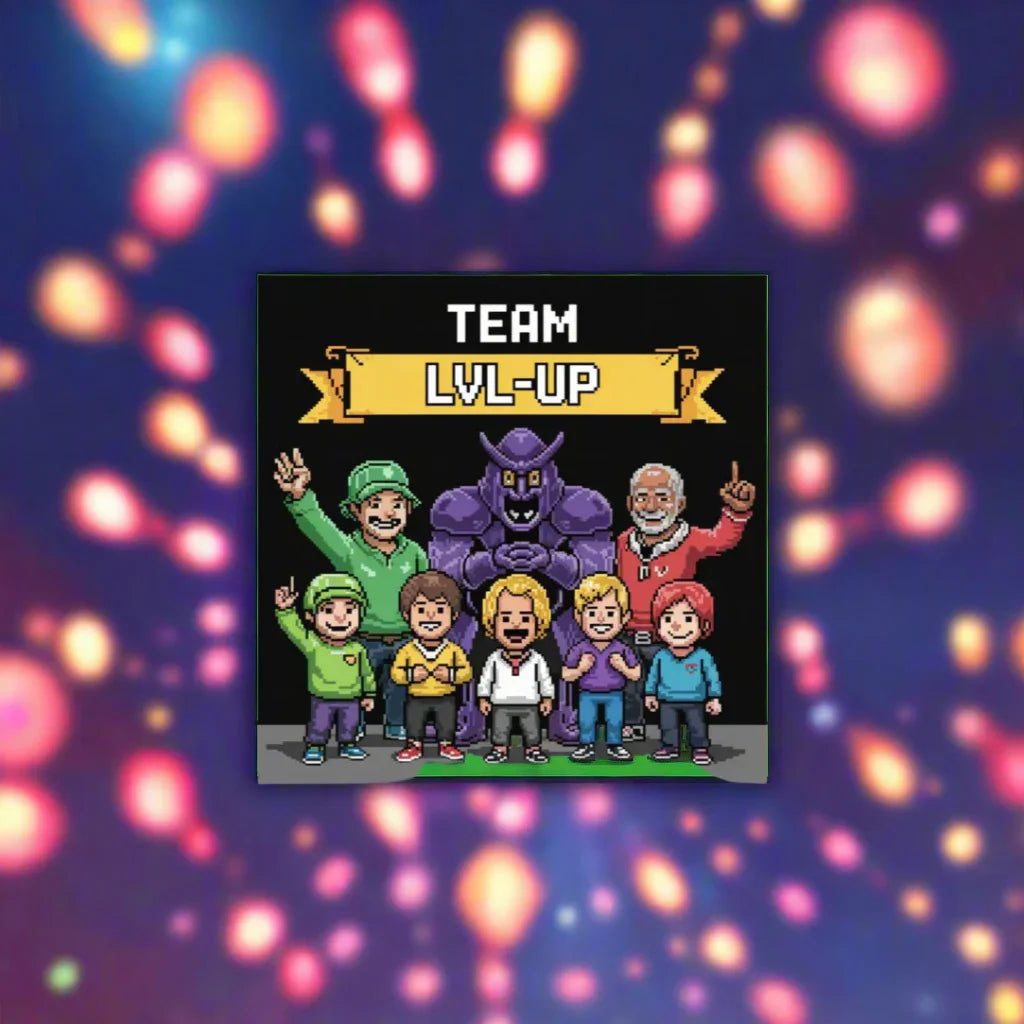 Team Level Up – Pixel Art Gamer Squad Wall Print - RaZits