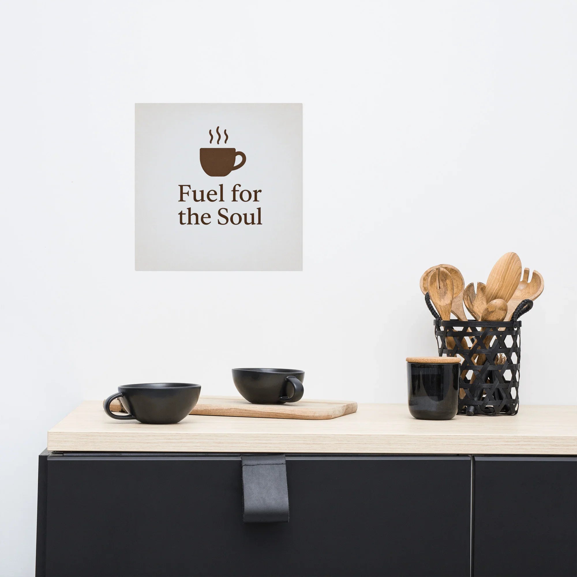 Fuel for the Soul Wall Art – Minimalist Coffee Quote - RaZits