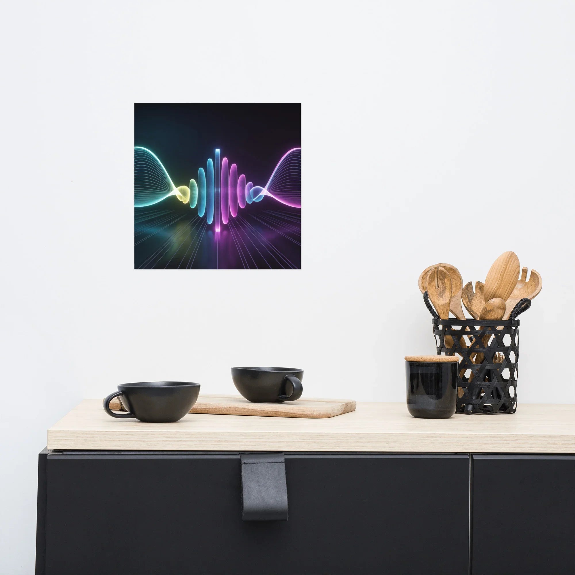 Neon Soundwave Gaming Poster – Abstract Digital Wall Art - RaZits