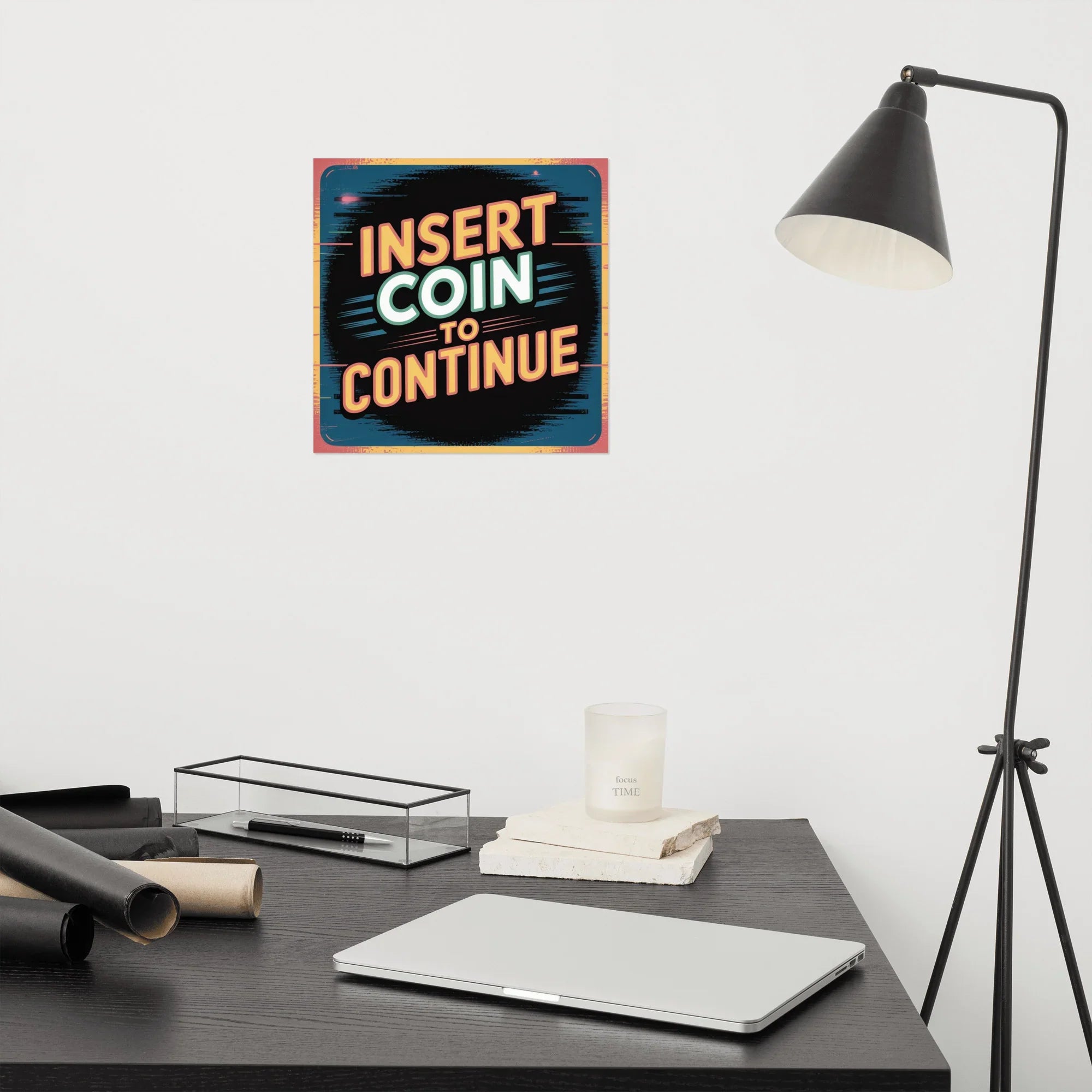 Insert Coin to Continue Poster – Retro Arcade Gaming Wall Art - RaZits