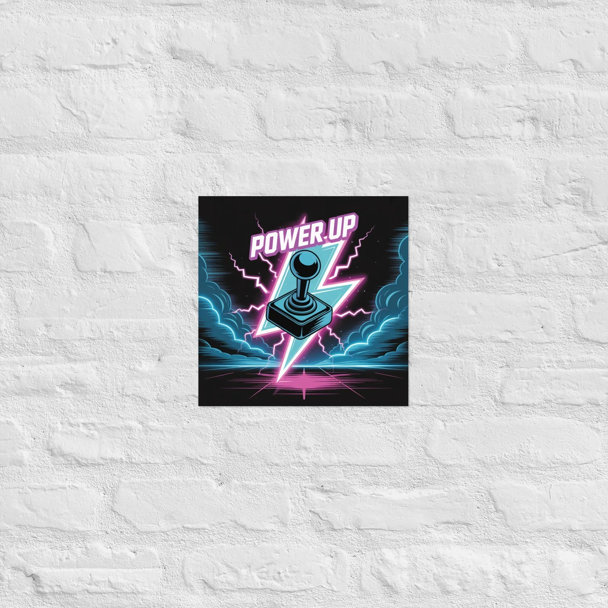 Power Up Gaming Poster – Retro Arcade Joystick Wall Art - RaZits