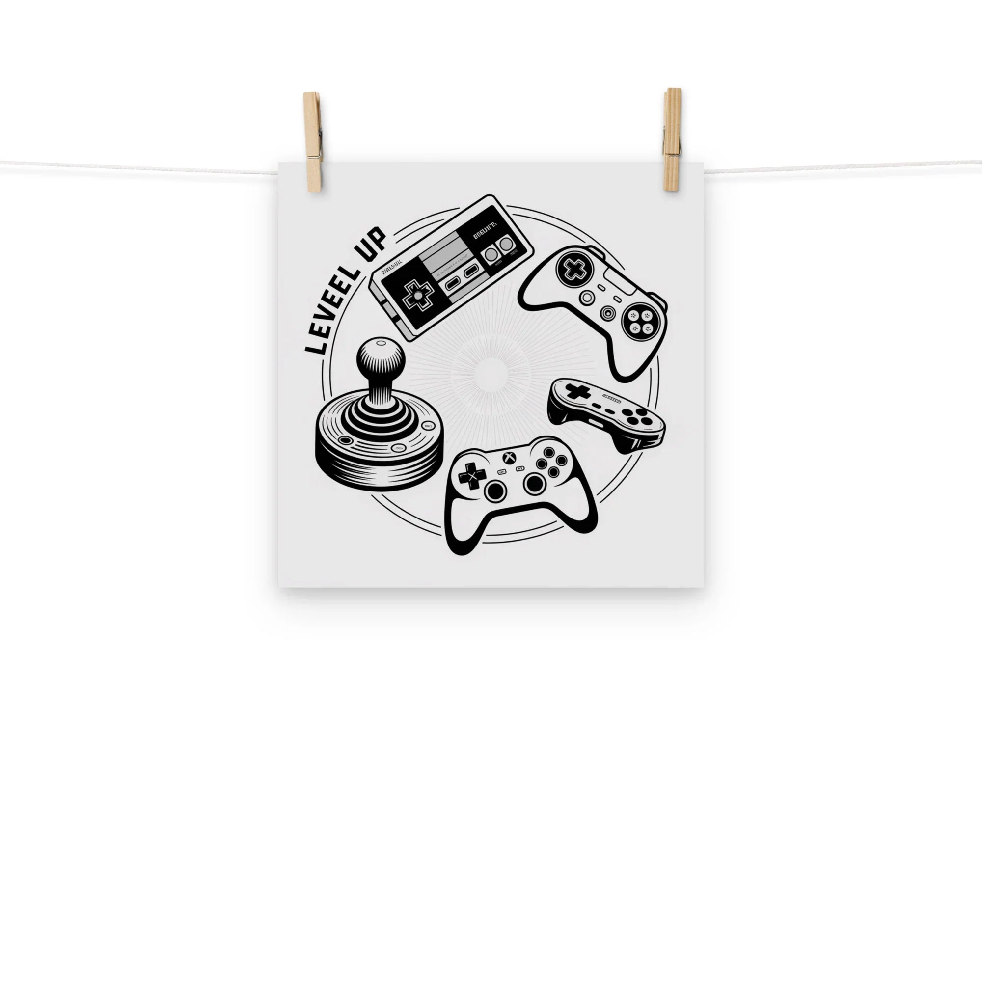 Level Up – Retro Gaming Controller Evolution Wall Art - RaZits