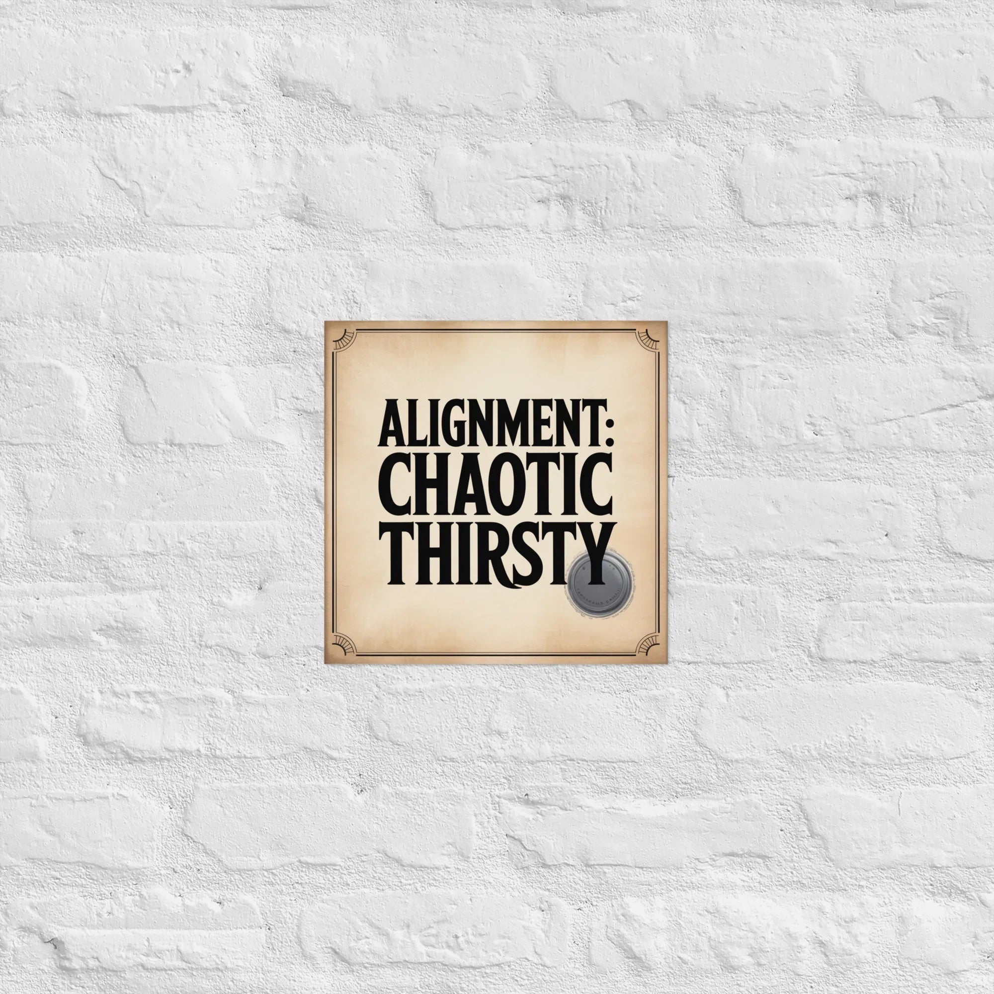 Chaotic Alignment Wall Print – Funny DnD Quote Art for Nerdy Gamer Decor - RaZits