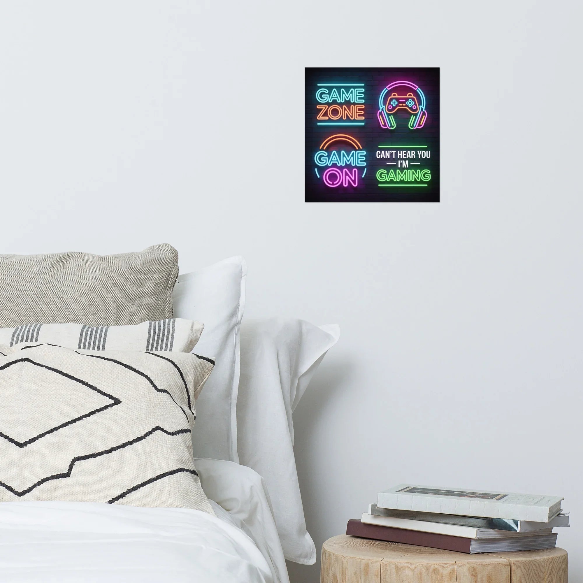 Neon Game Zone Wall Art – RGB Gamer Decor for Esports & Streaming Setups - RaZits