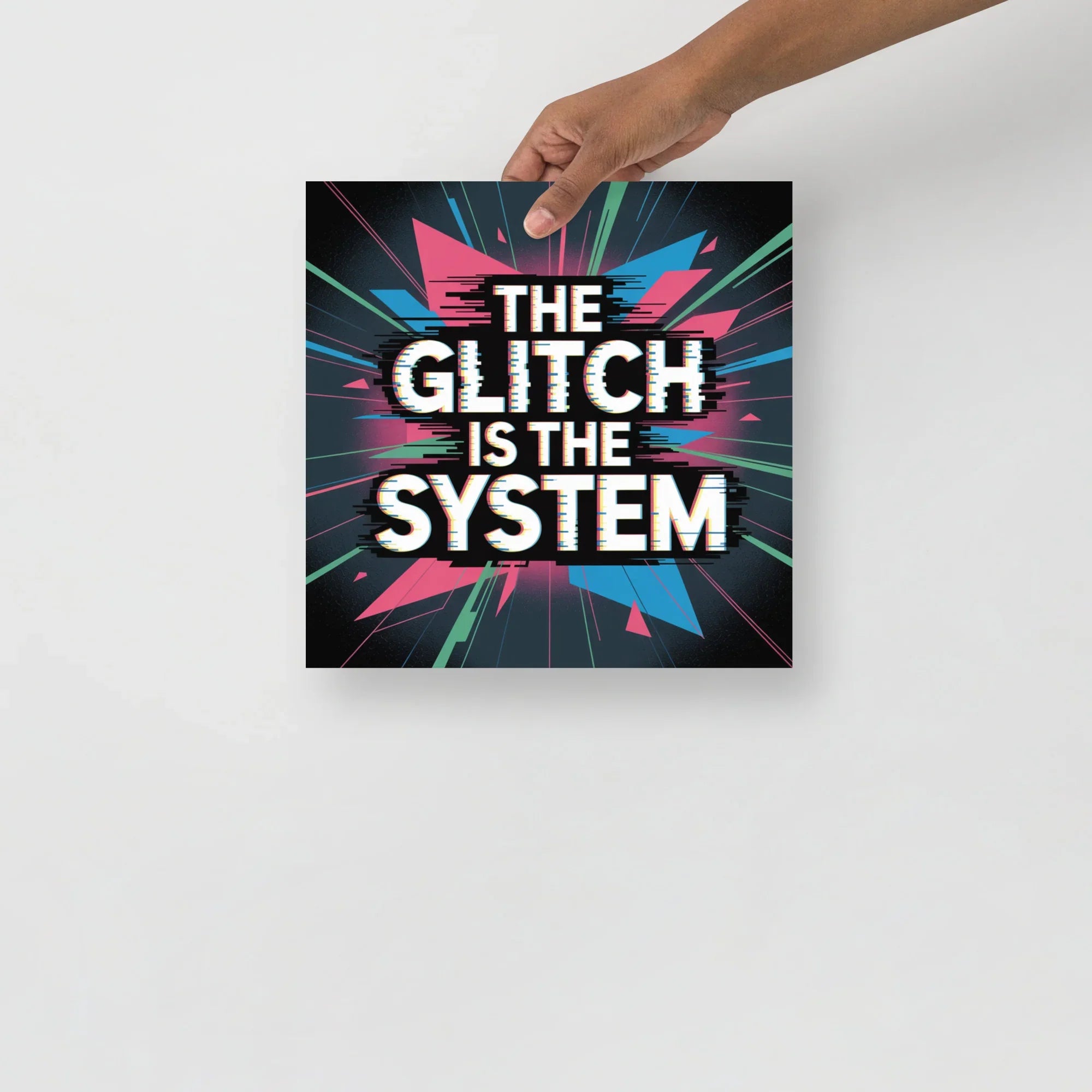 The Glitch Is The System – Cyberpunk Glitch Art Print for Gaming Room Decor - RaZits