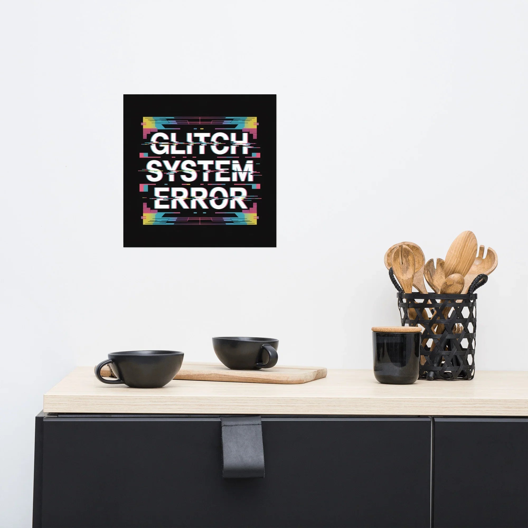 Glitch System Error – Cyberpunk Digital Distortion Art Poster - RaZits