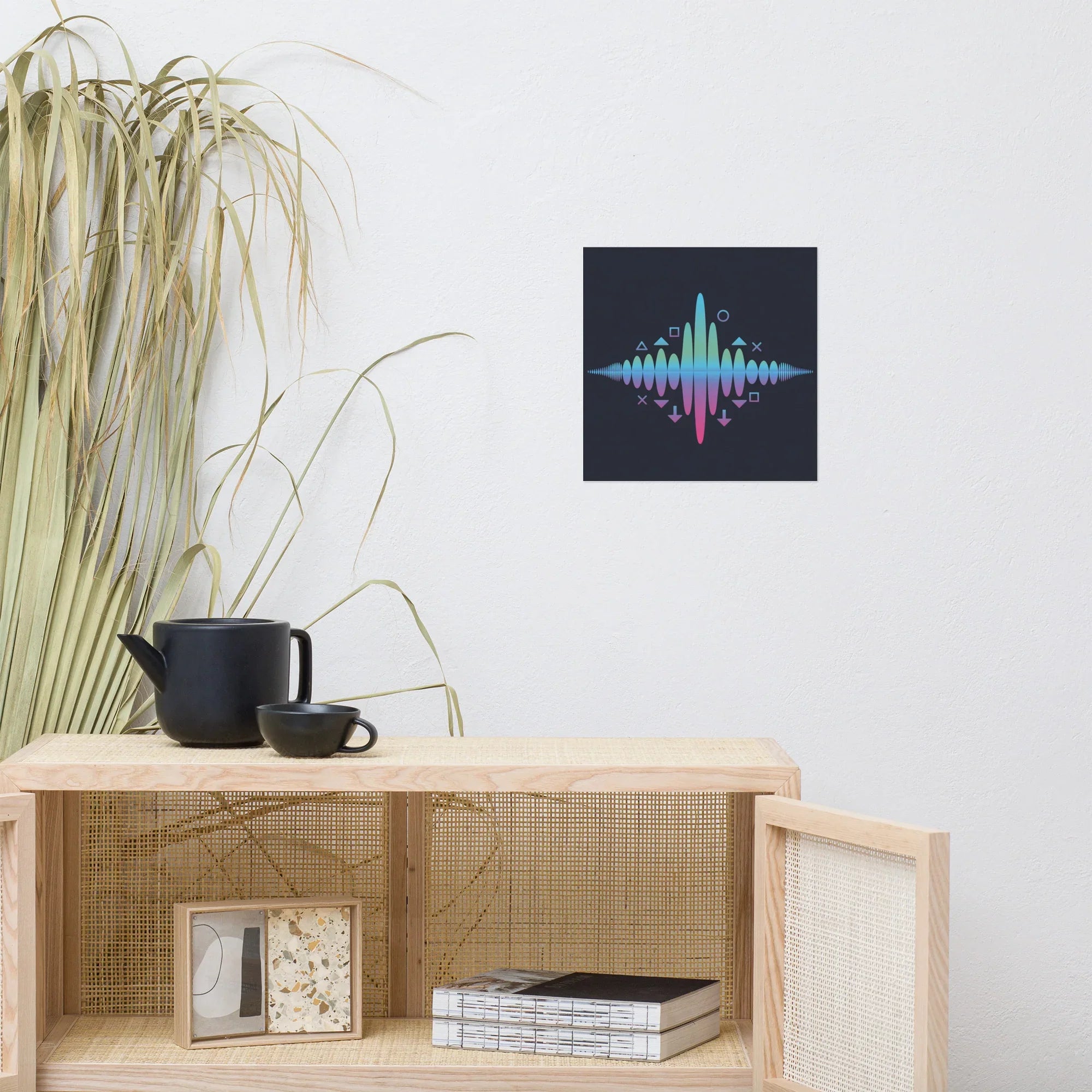 Neon Waveform Gaming Energy Art – RGB Sound Pulse Wall Decor - RaZits