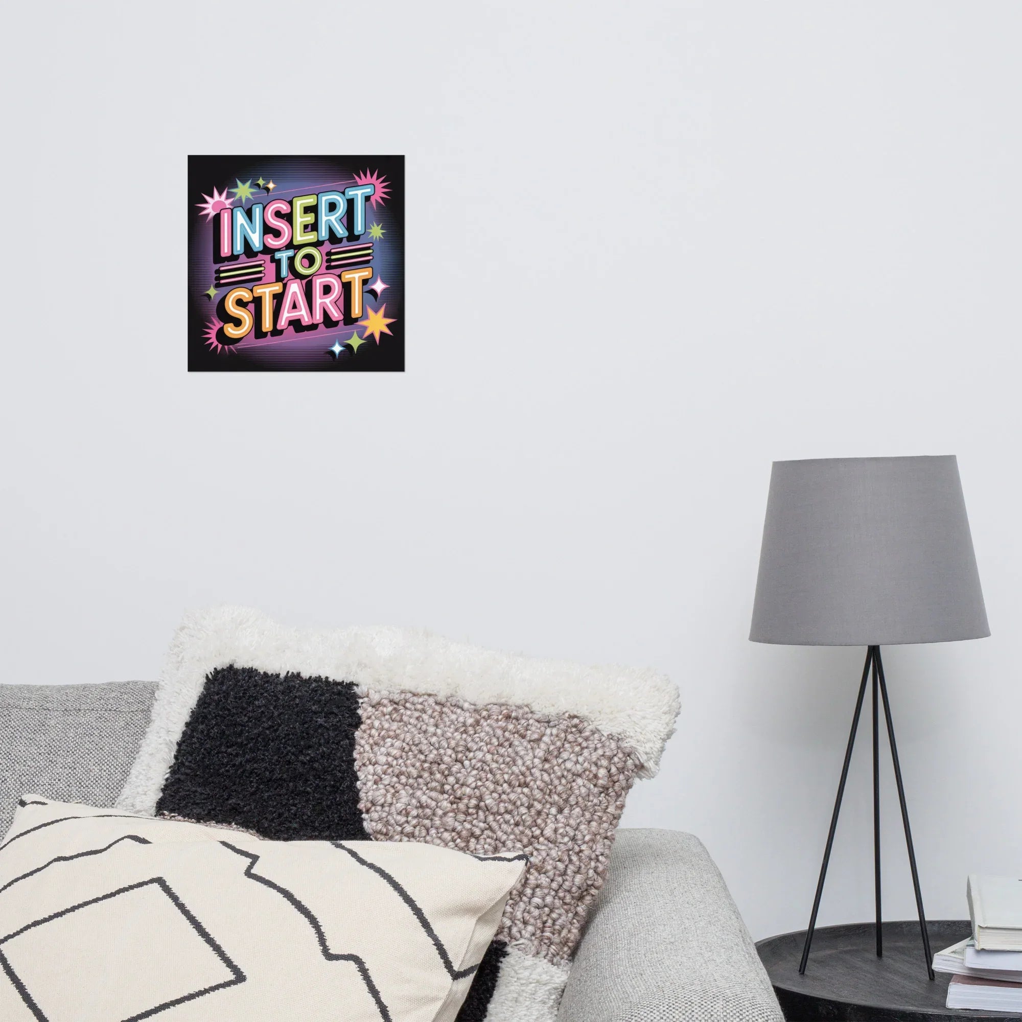 Insert to Start – Retro Neon Arcade Poster for Gamer Room & Gaming Wall Decor - RaZits