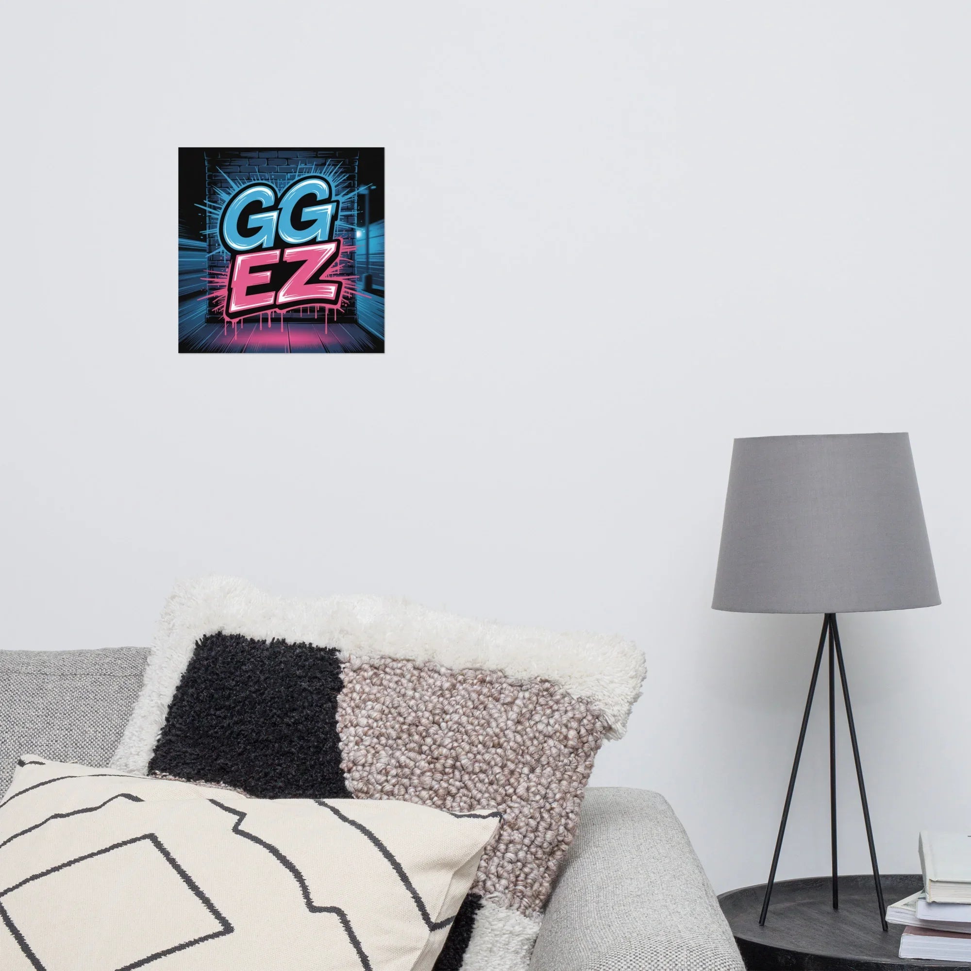 GG EZ - Neon Graffiti Gaming Poster - RaZits
