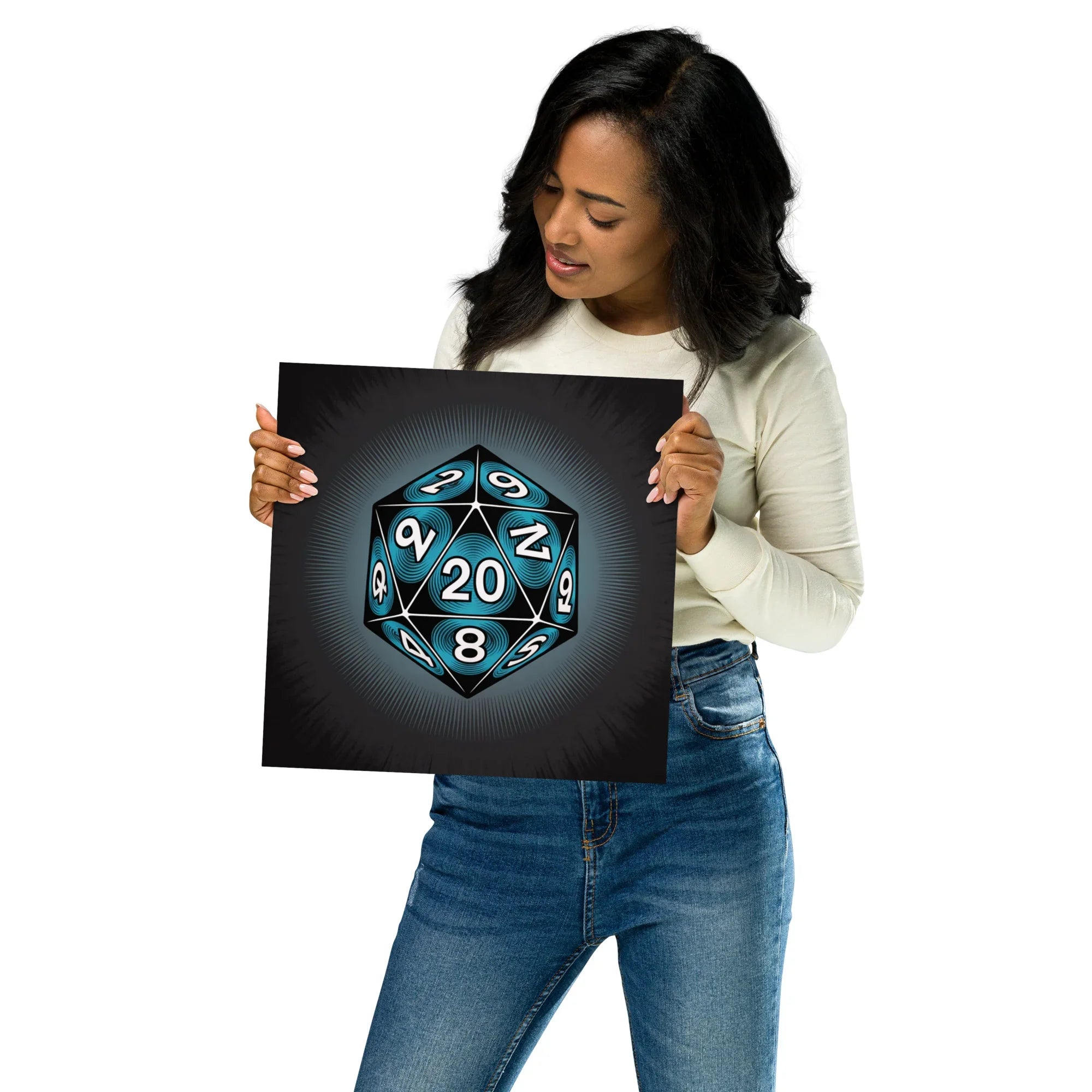 Roll For Glory – D20 Dice Art Poster for RPG Fans and Dungeon Masters - RaZits