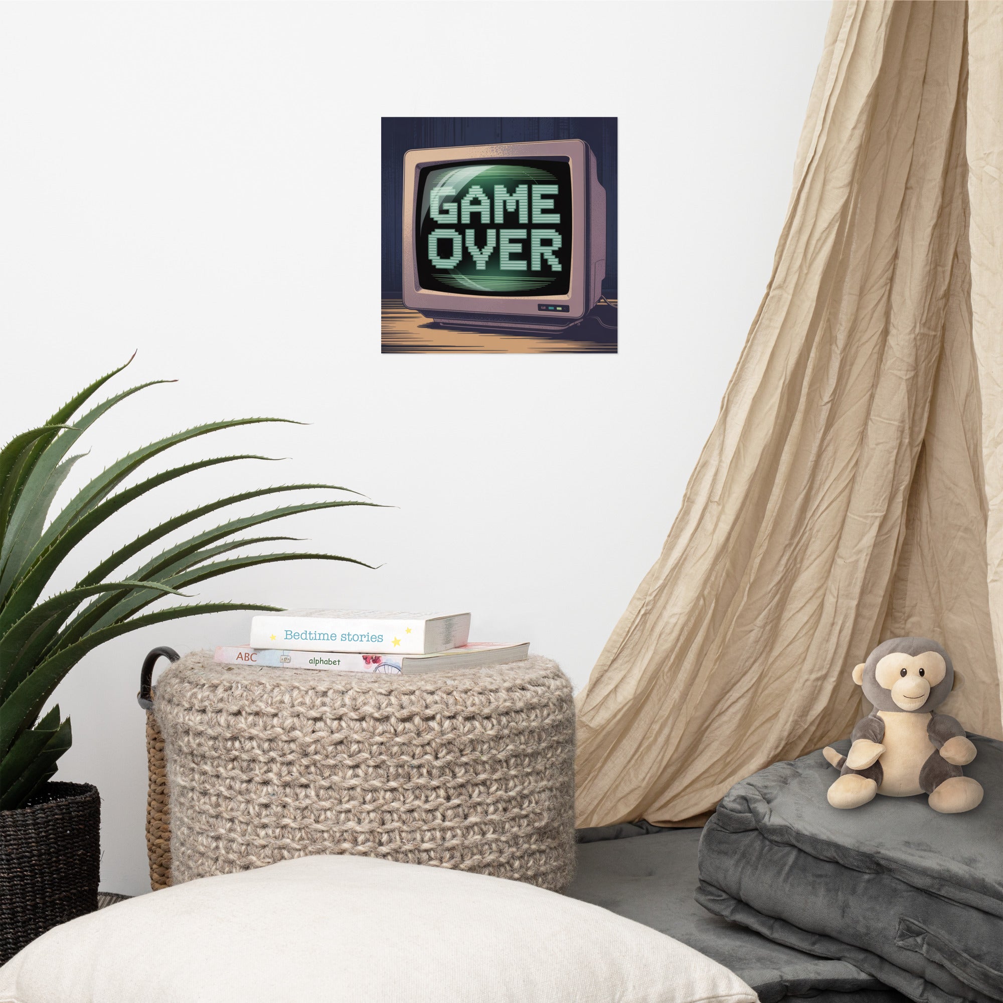 The Last Flicker CRT game over retro gaming poster hero shot matte print