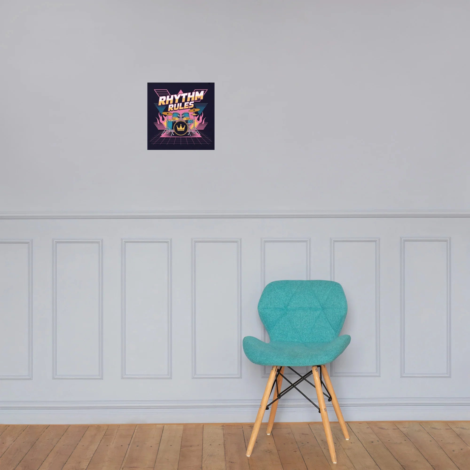 Rhythm Rules Poster – Neon Crown Drum Power - RaZits