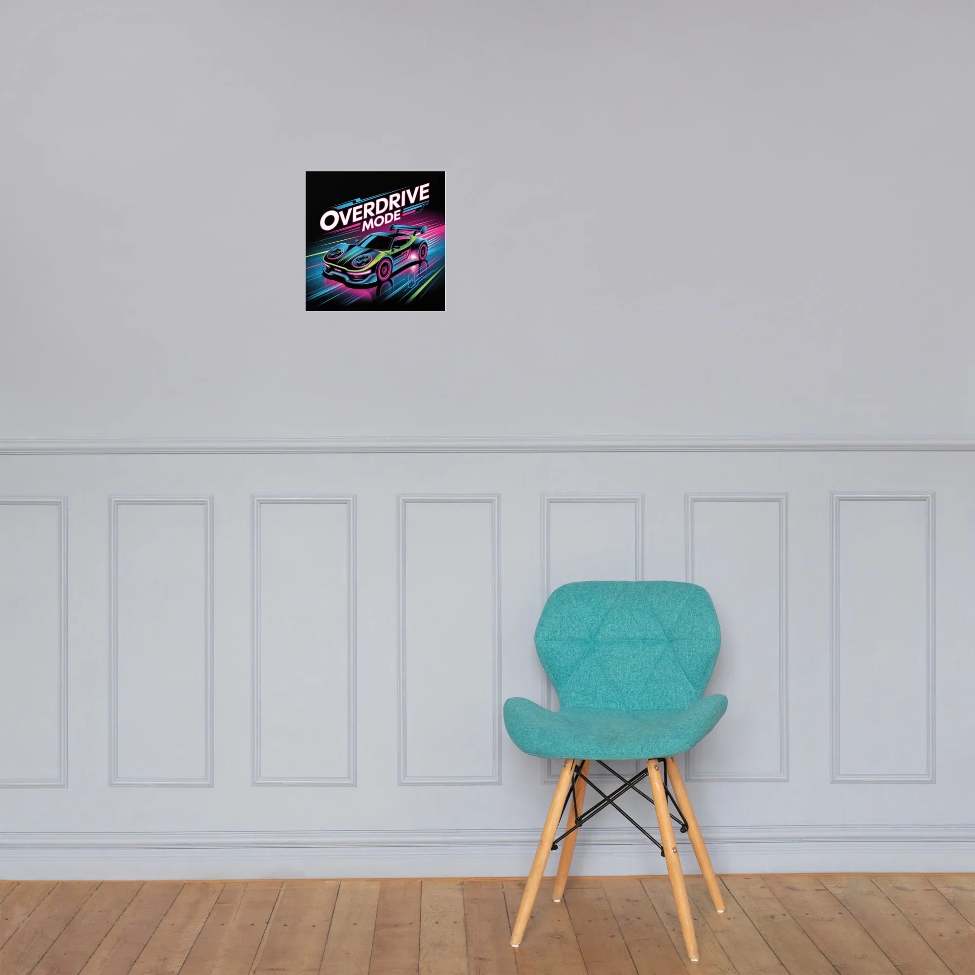 Overdrive Mode – Neon Racing Gamer Wall Art - RaZits