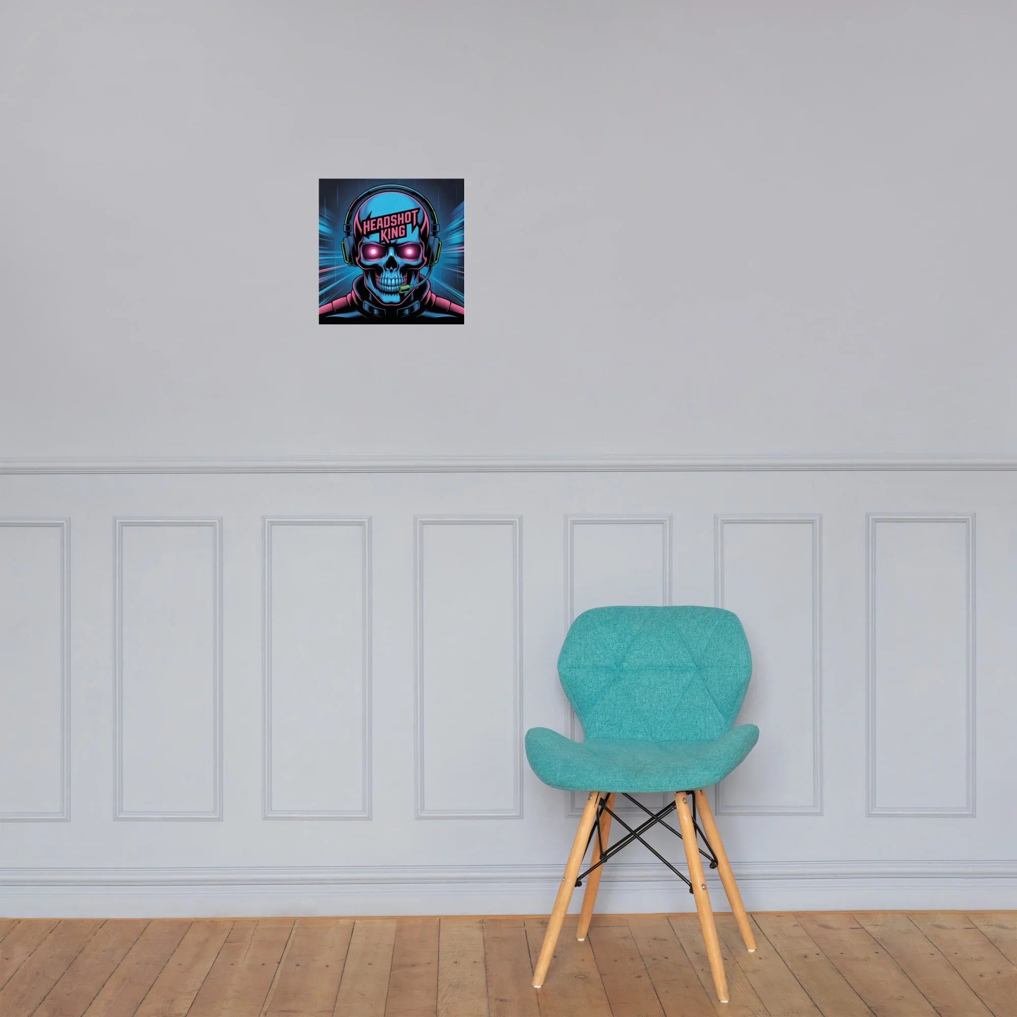 Headshot King – Cyberpunk Gamer Art for Futuristic Esports Room Decor - RaZits