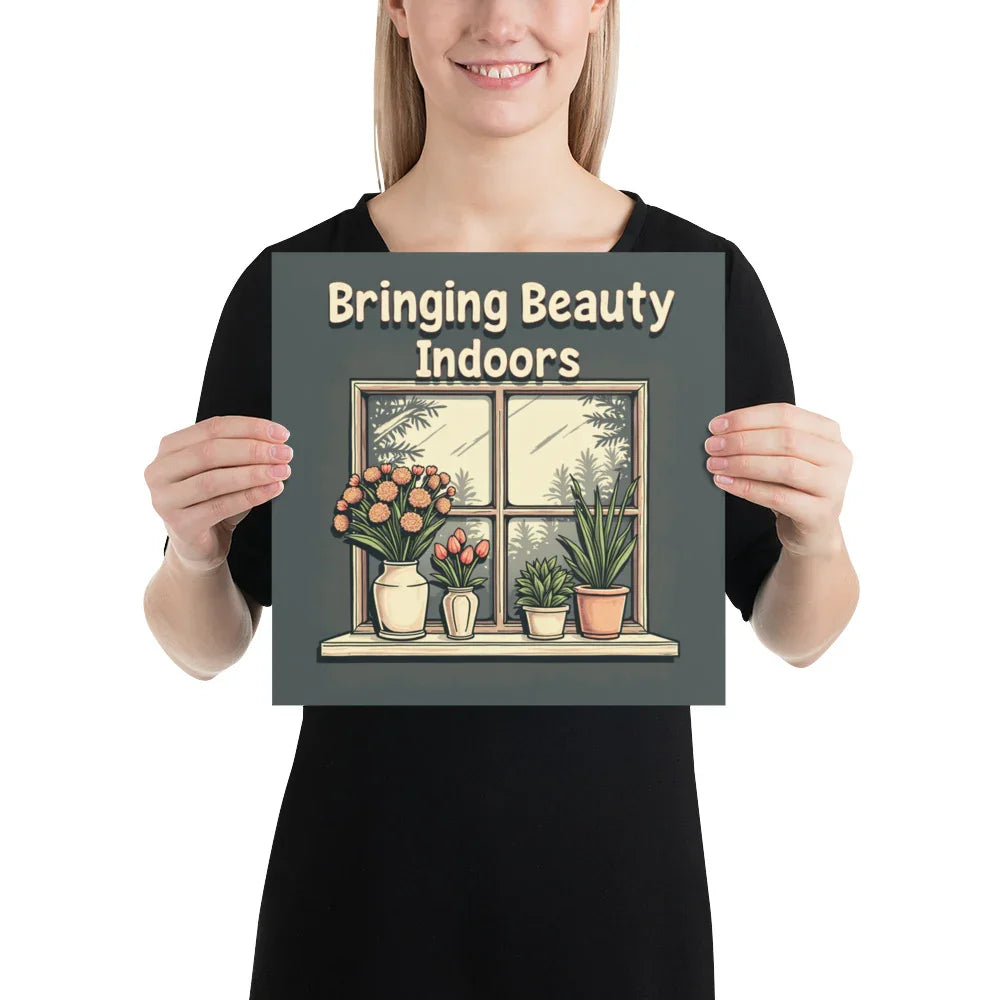 Indoor Plant Art Print – Botanical Window Scene Wall Decor - RaZits