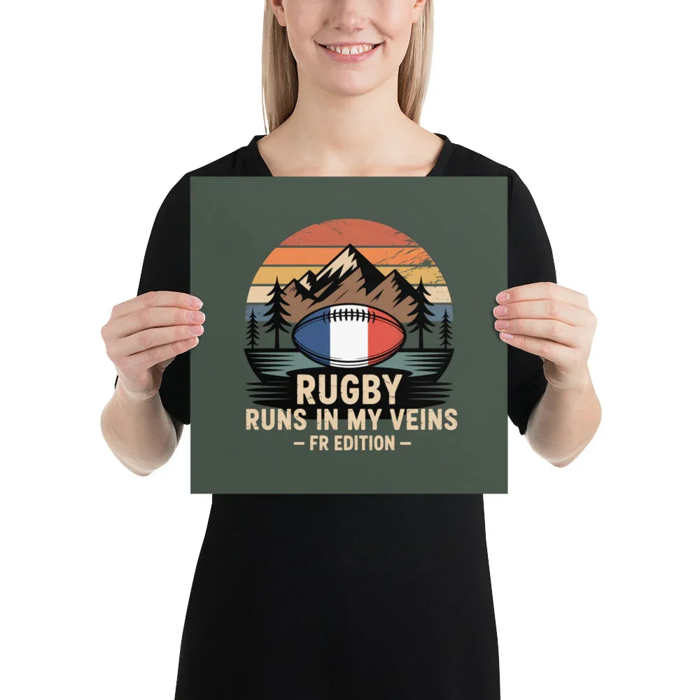 Rugby Runs in My Veins – France Poster (Midnight Edition) - RaZits
