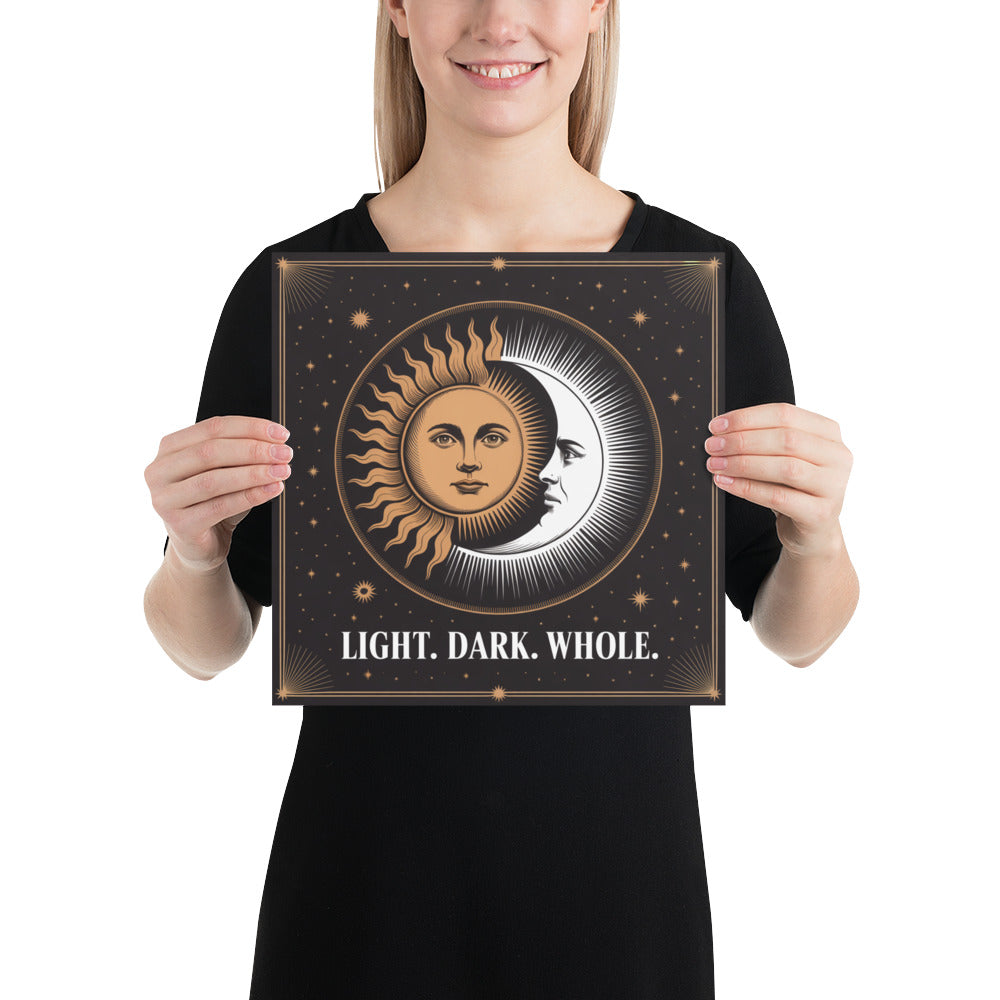 Light Dark Whole – Celestial Sun and Moon Poster - RaZits