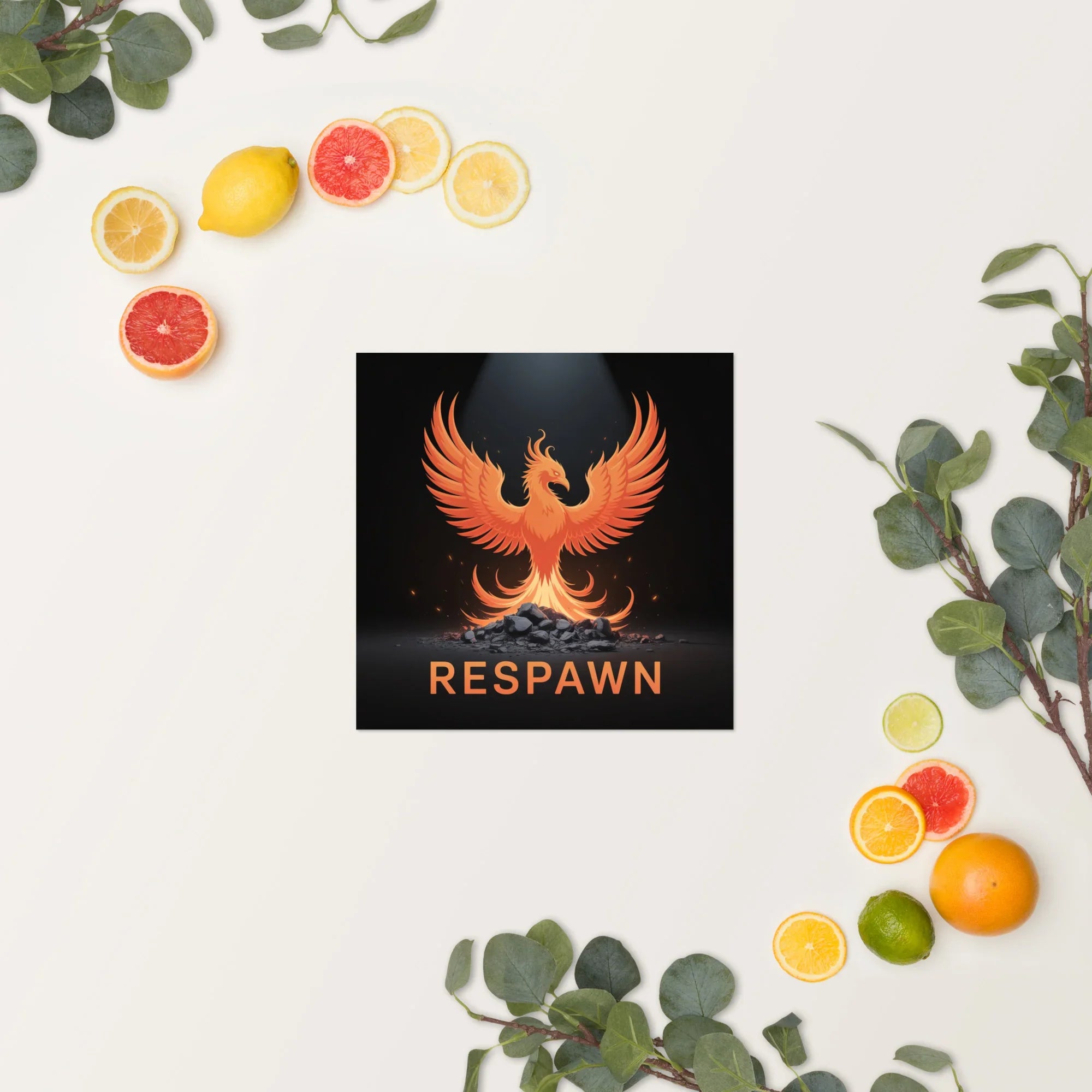 RESPAWN – Phoenix Rebirth Motivational Gaming Poster - RaZits
