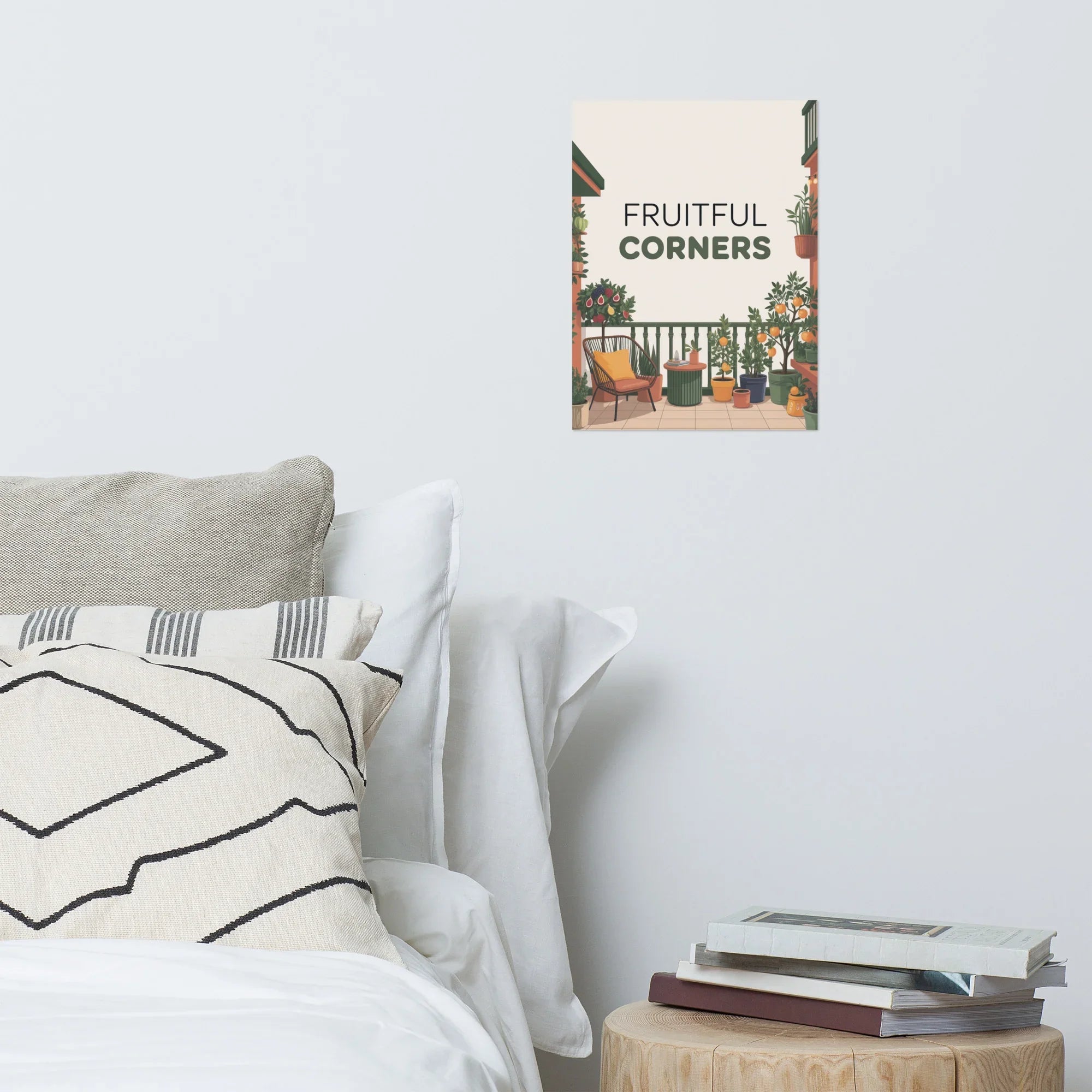 Fruitful Balcony Art Print – Citrus Garden on the Terrace Poster - RaZits