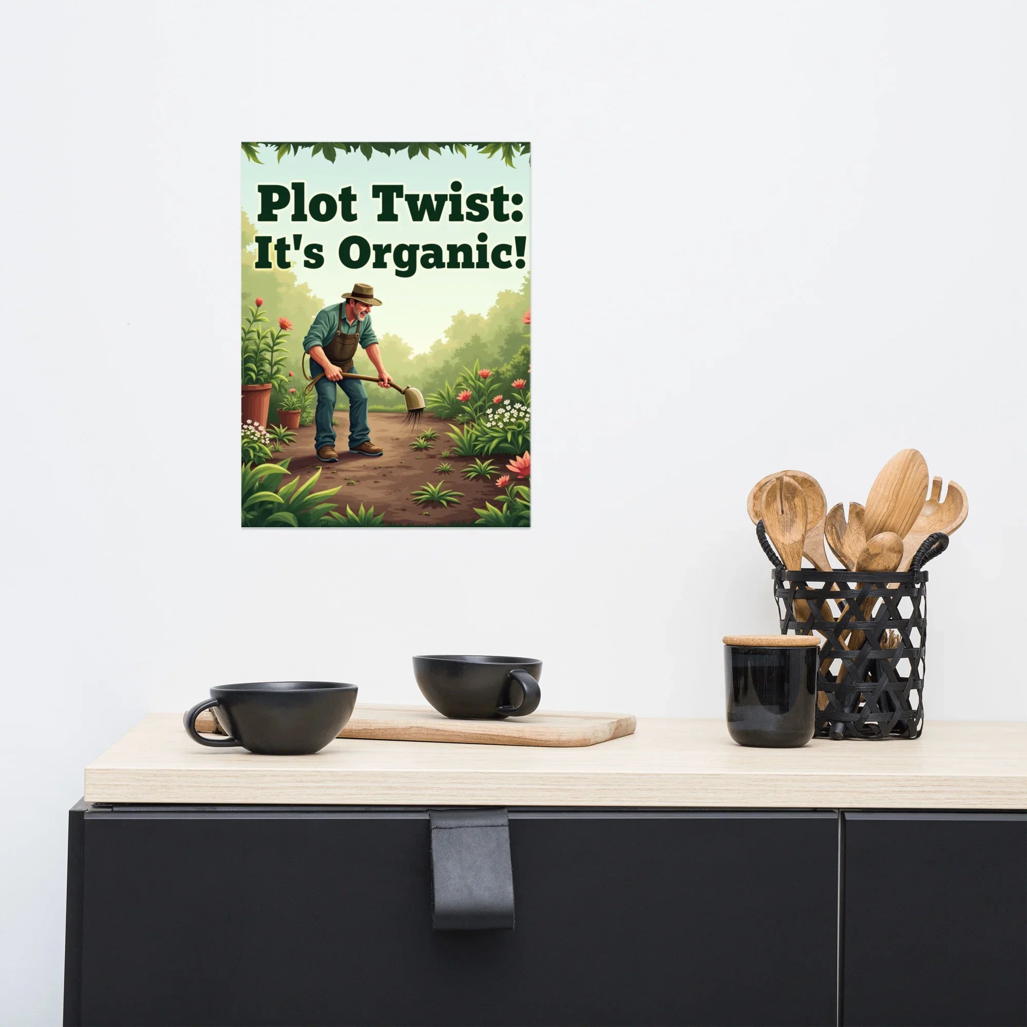 Organic Garden Art Print – Humorous Farmer Floral Poster - RaZits