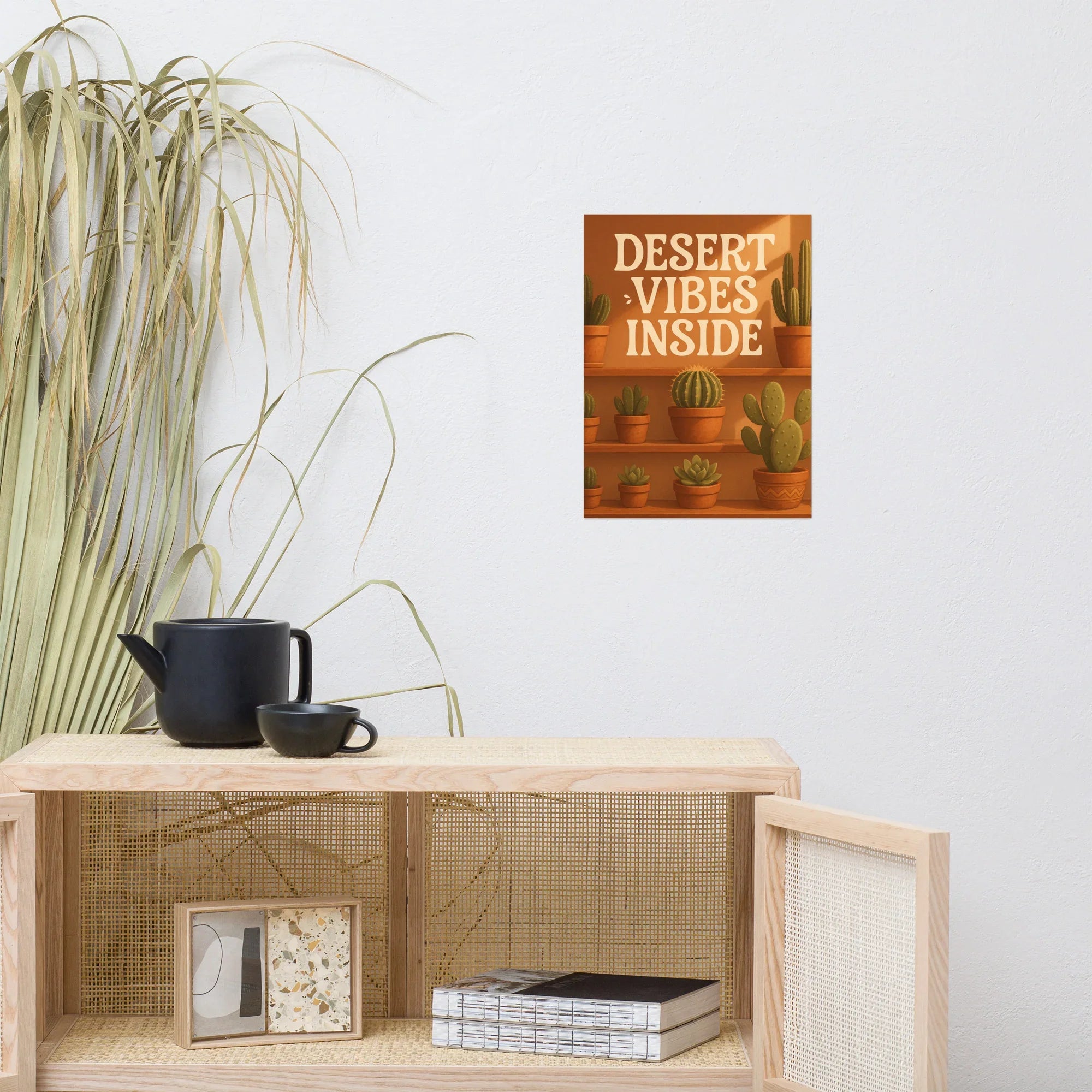 Cactus Shelf Art Print – Desert Vibes Indoor Succulent Illustration - RaZits