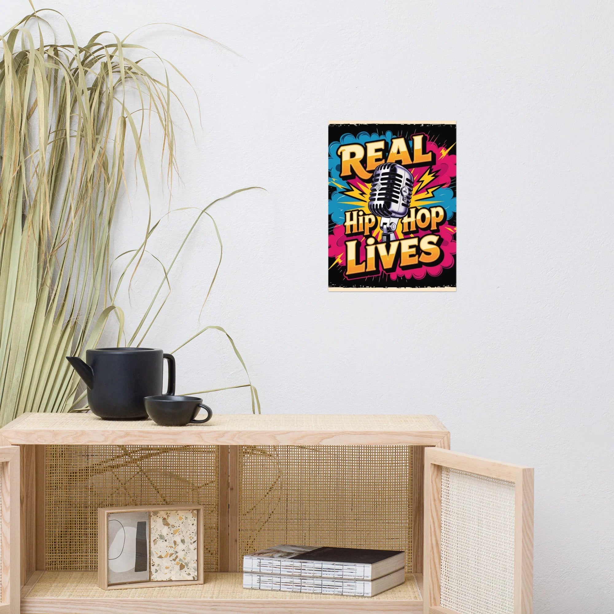 Real Hip Hop Lives Poster – Vintage Mic Boom Art - RaZits