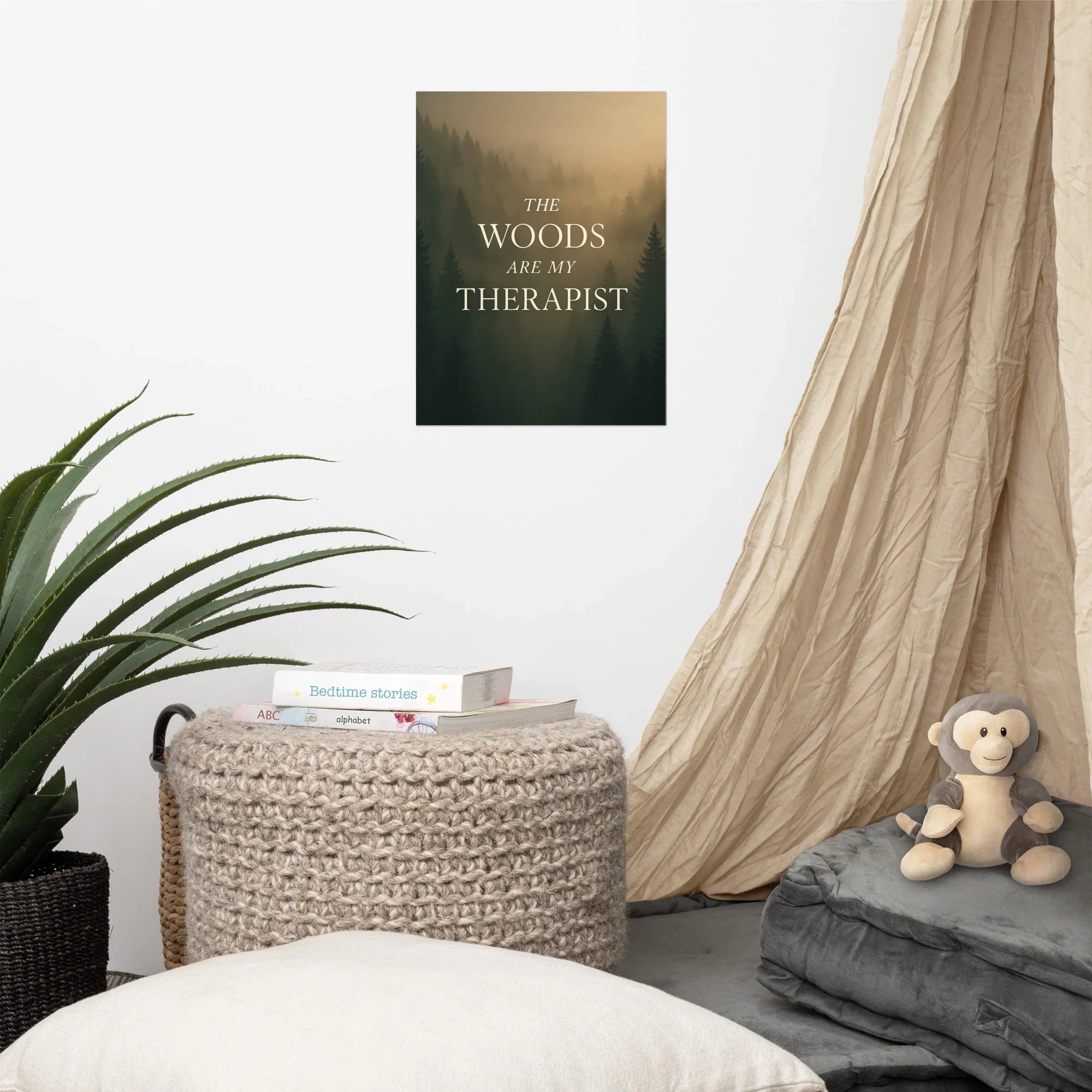 The Woods Are My Therapist – Moody Forest Wall Art - RaZits
