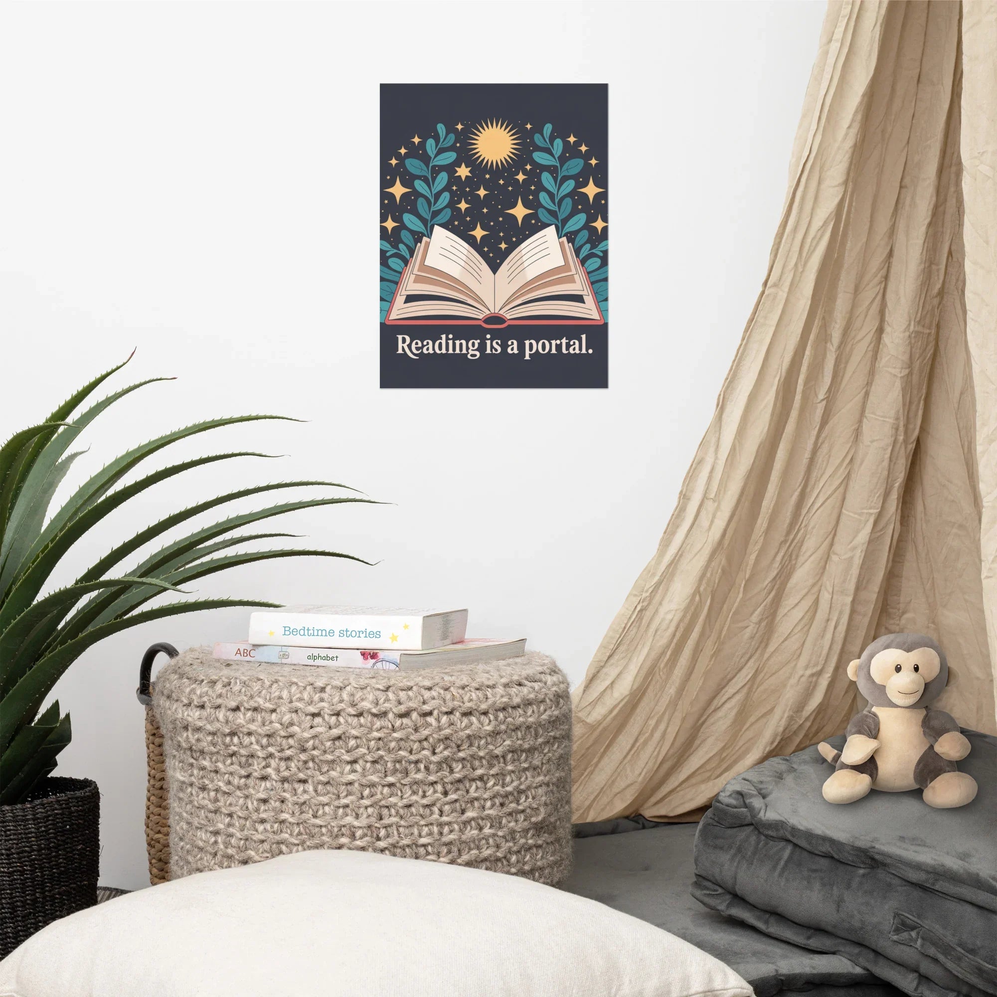 Reading Is a Portal Poster – Celestial Book Art Print - RaZits