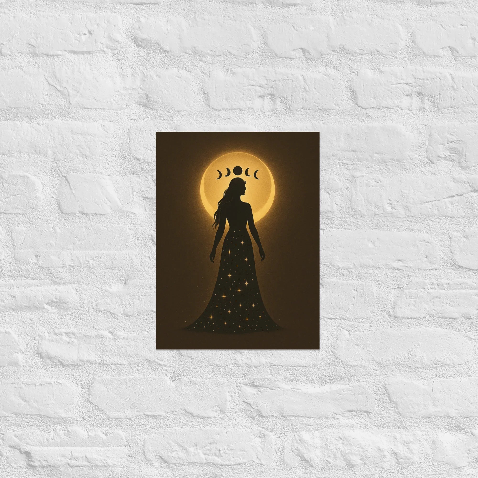 Triple Moon Goddess Poster – Divine Feminine Lunar Print - RaZits