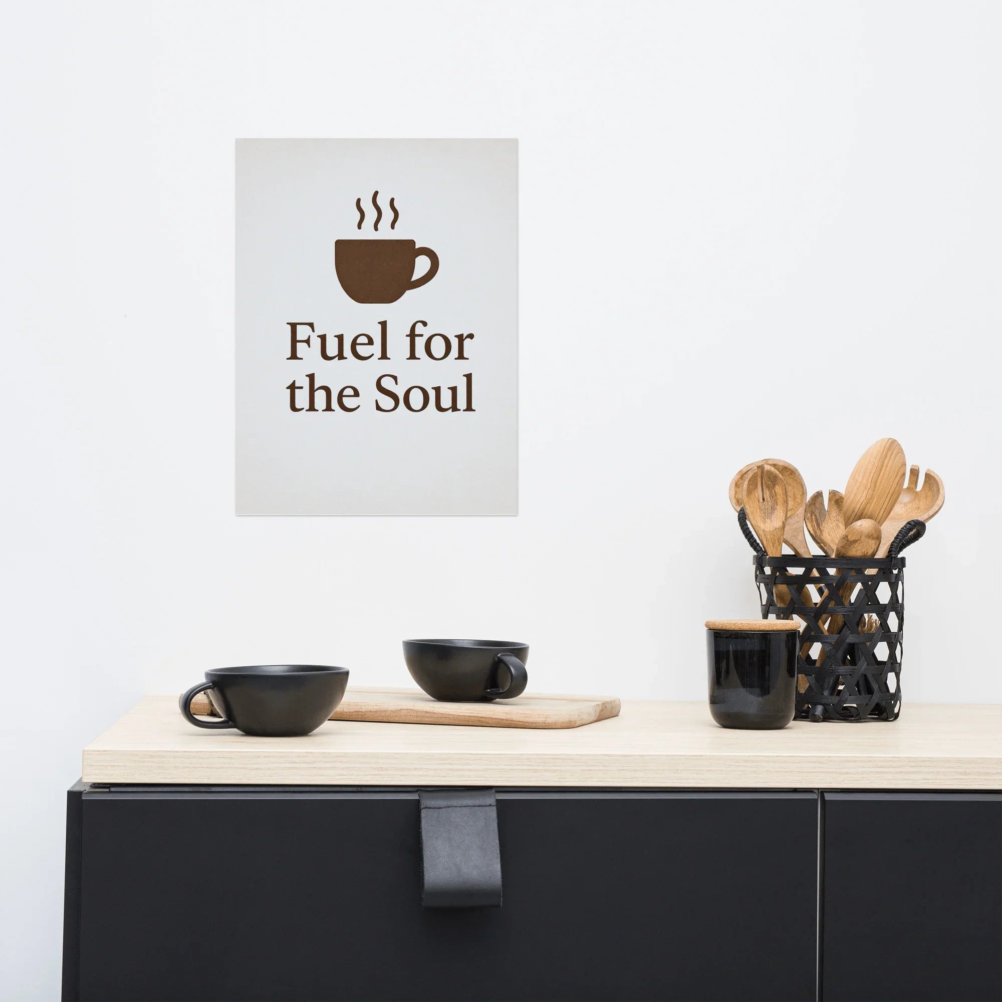 Fuel for the Soul Wall Art – Minimalist Coffee Quote - RaZits