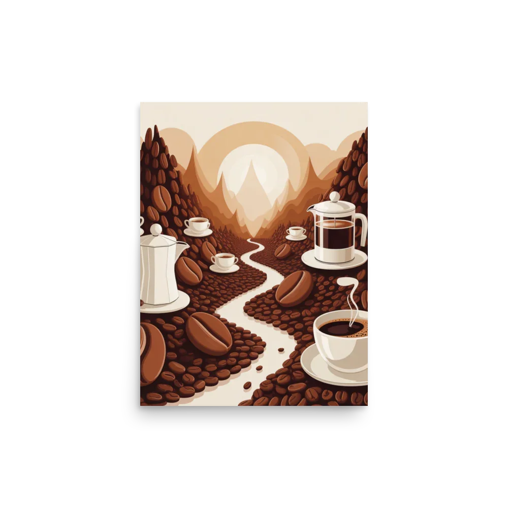 Coffee Valley Wall Art – Surreal Coffee Landscape - RaZits