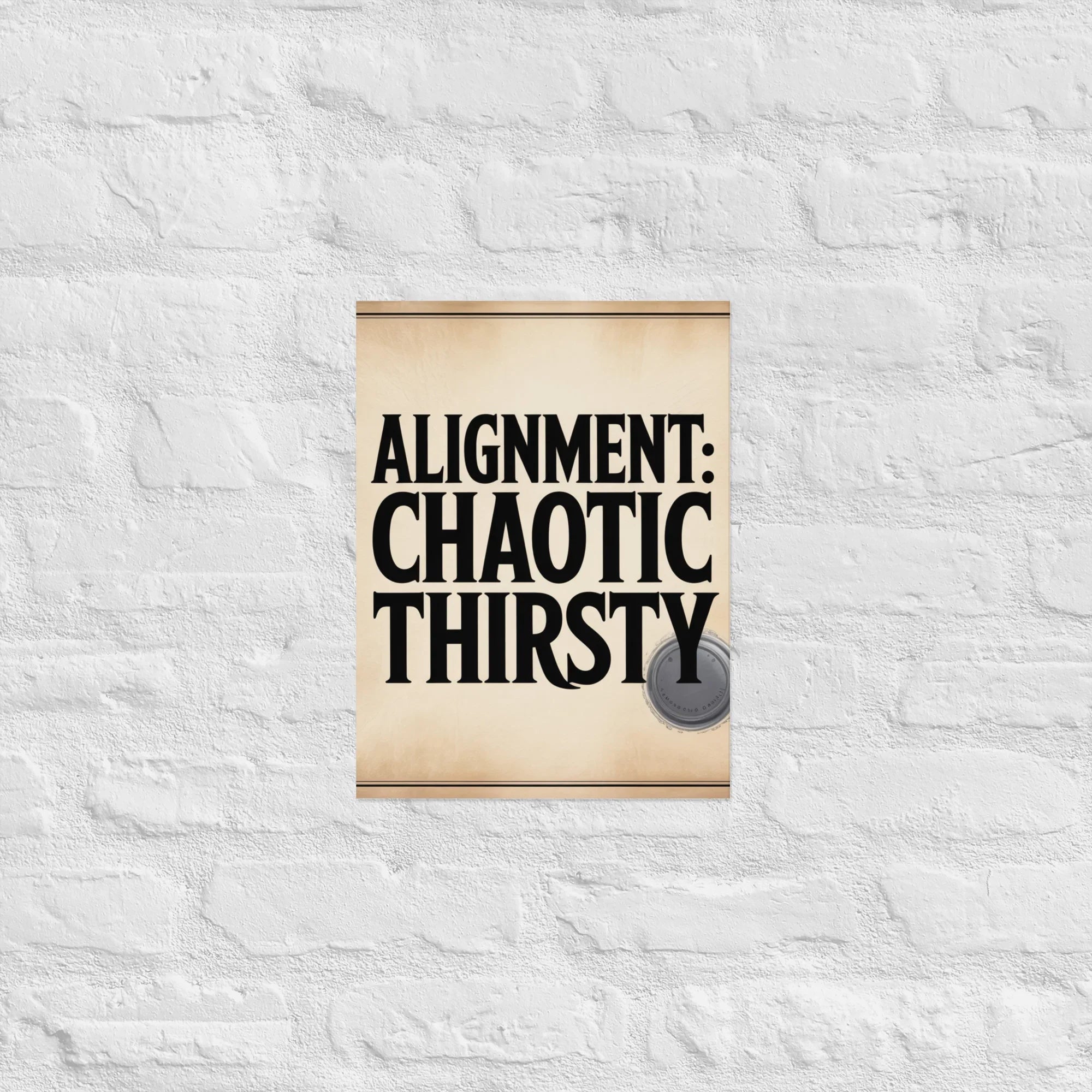 Chaotic Alignment Wall Print – Funny DnD Quote Art for Nerdy Gamer Decor - RaZits