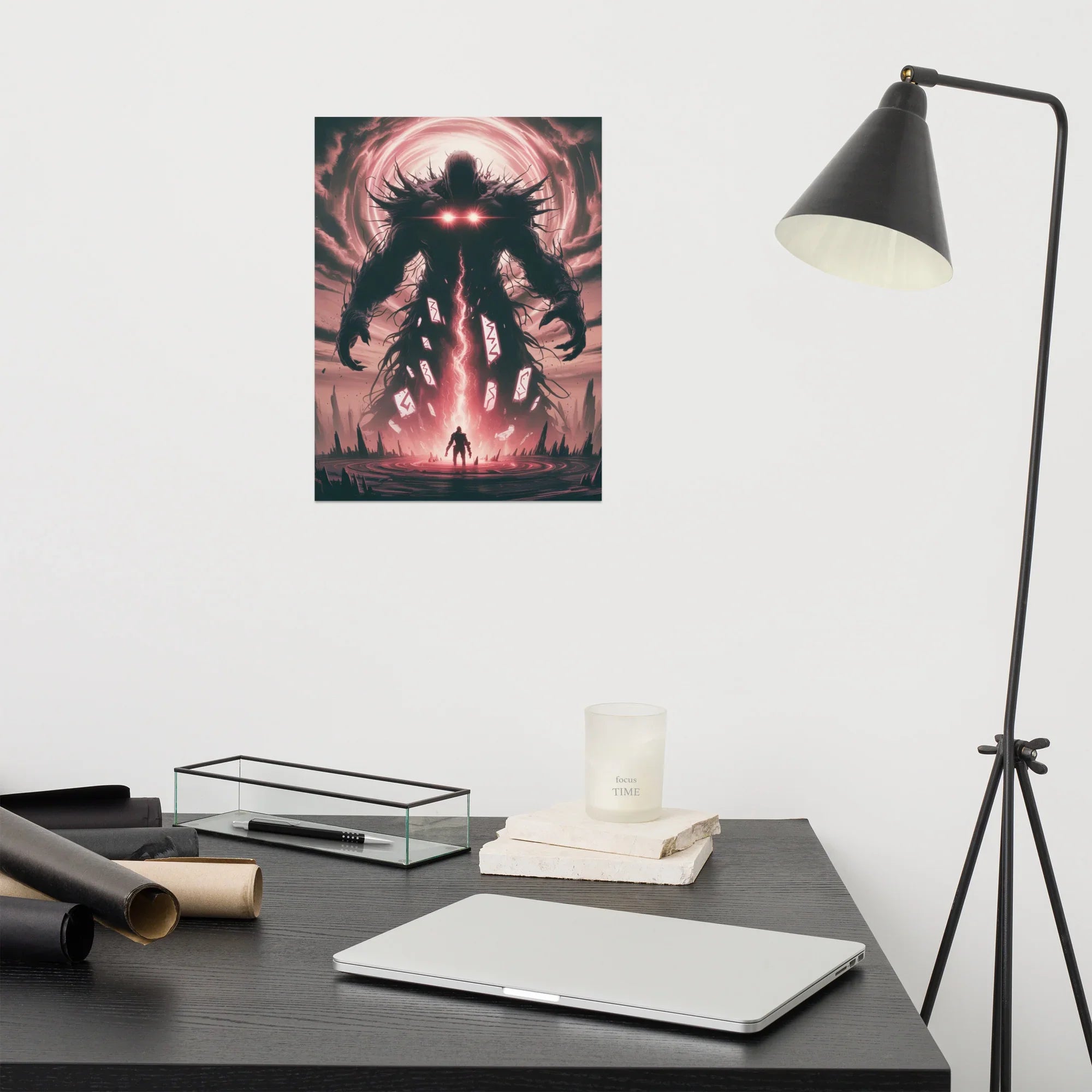 Eclipse of Titans – Dark Fantasy Boss Battle Art Print - RaZits