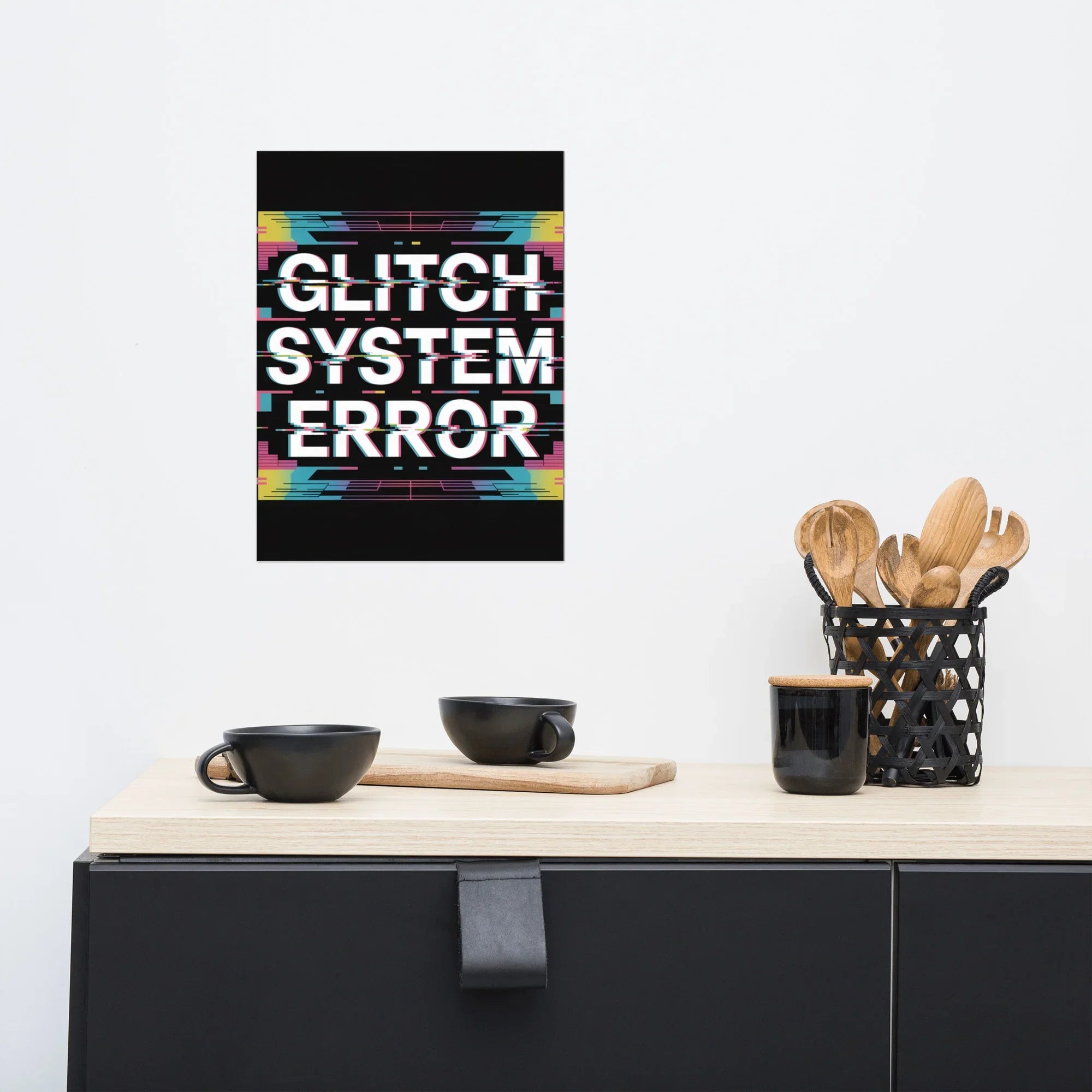 Glitch System Error – Cyberpunk Digital Distortion Art Poster - RaZits
