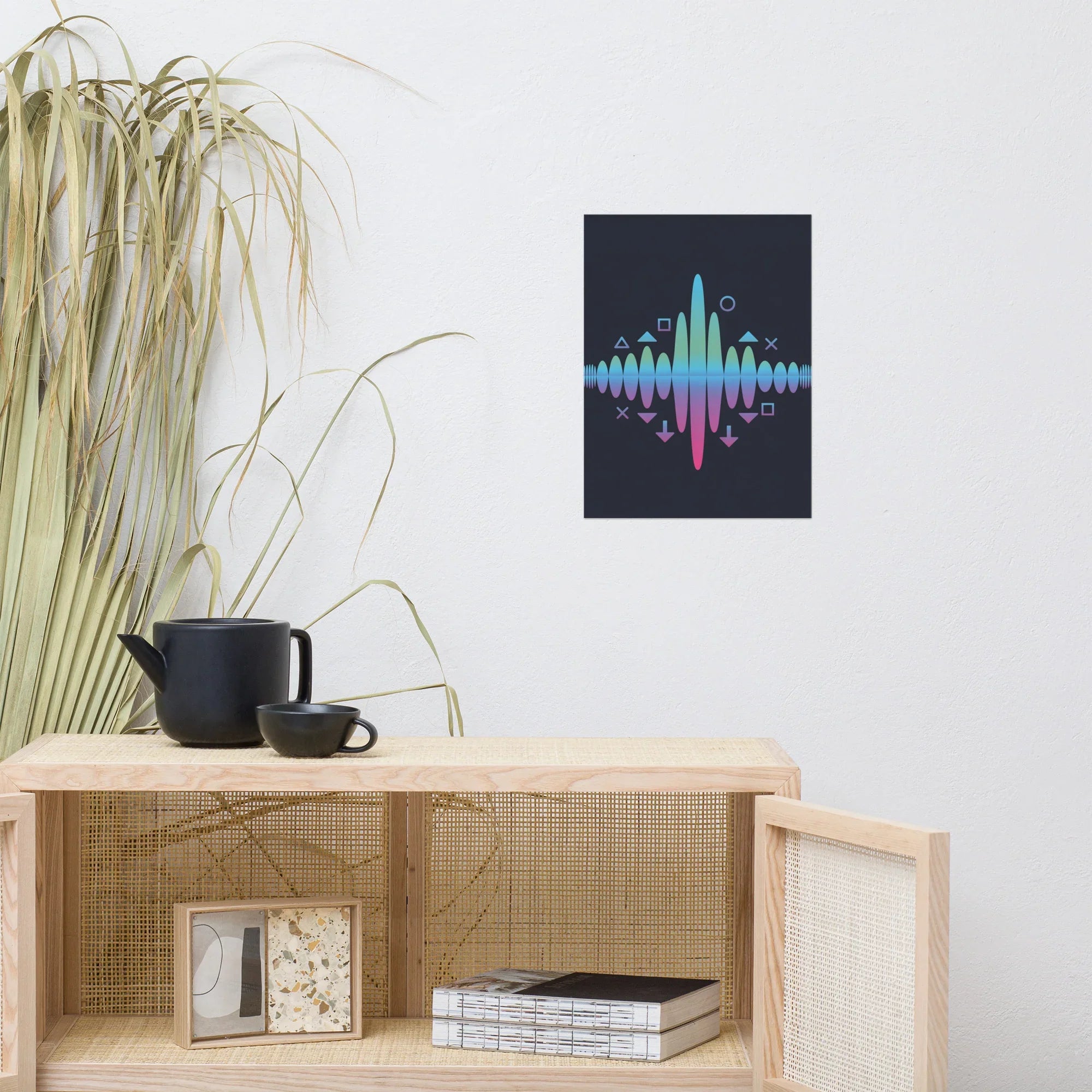 Neon Waveform Gaming Energy Art – RGB Sound Pulse Wall Decor - RaZits