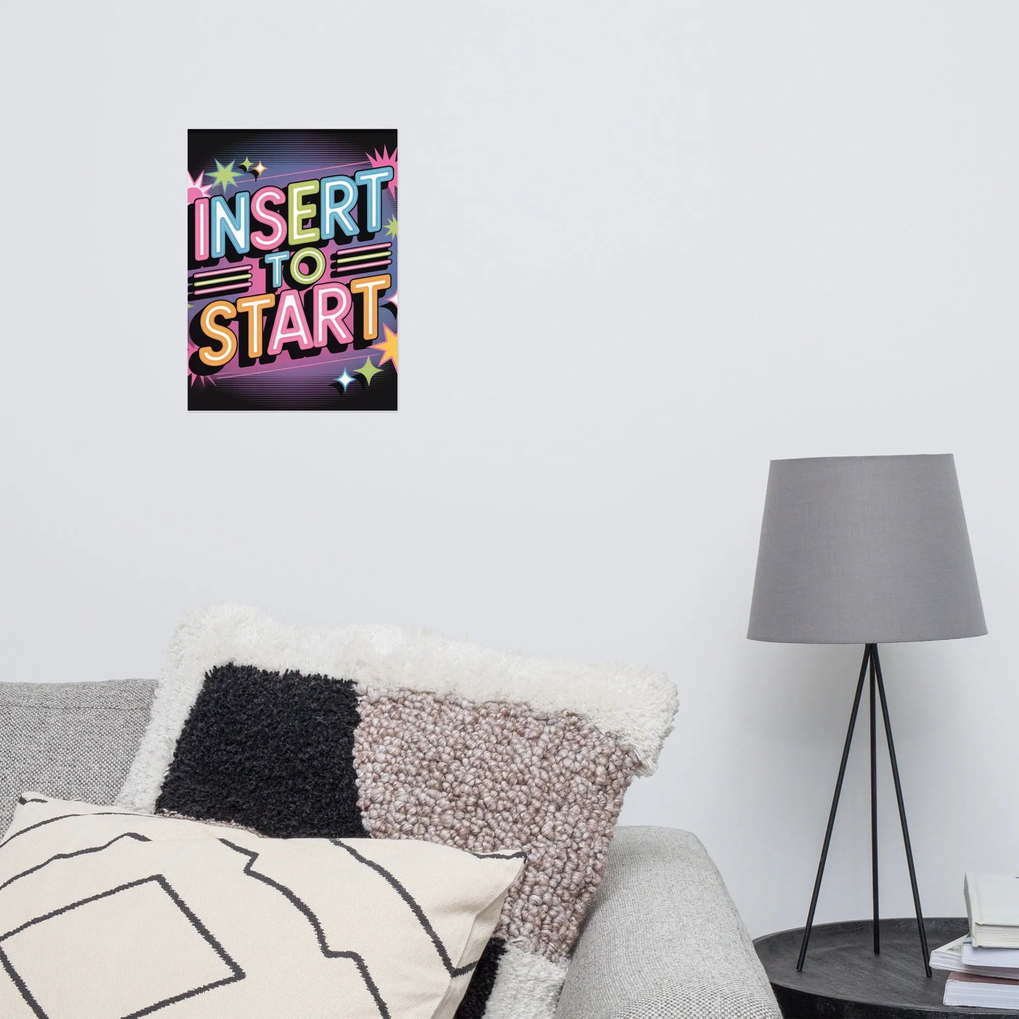 Insert to Start – Retro Neon Arcade Poster for Gamer Room & Gaming Wall Decor - RaZits