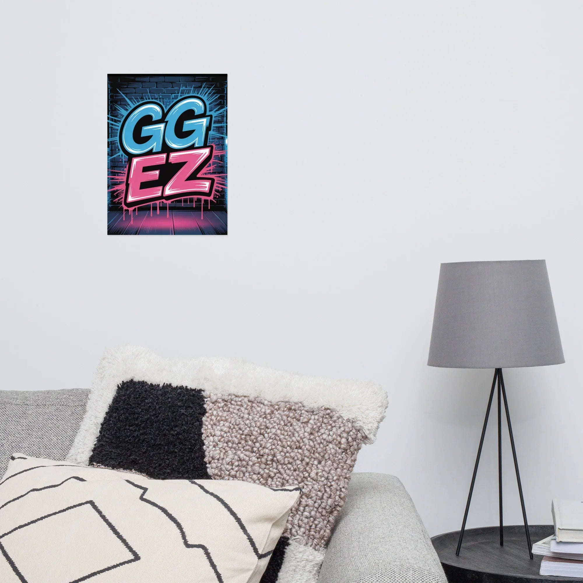 GG EZ - Neon Graffiti Gaming Poster - RaZits