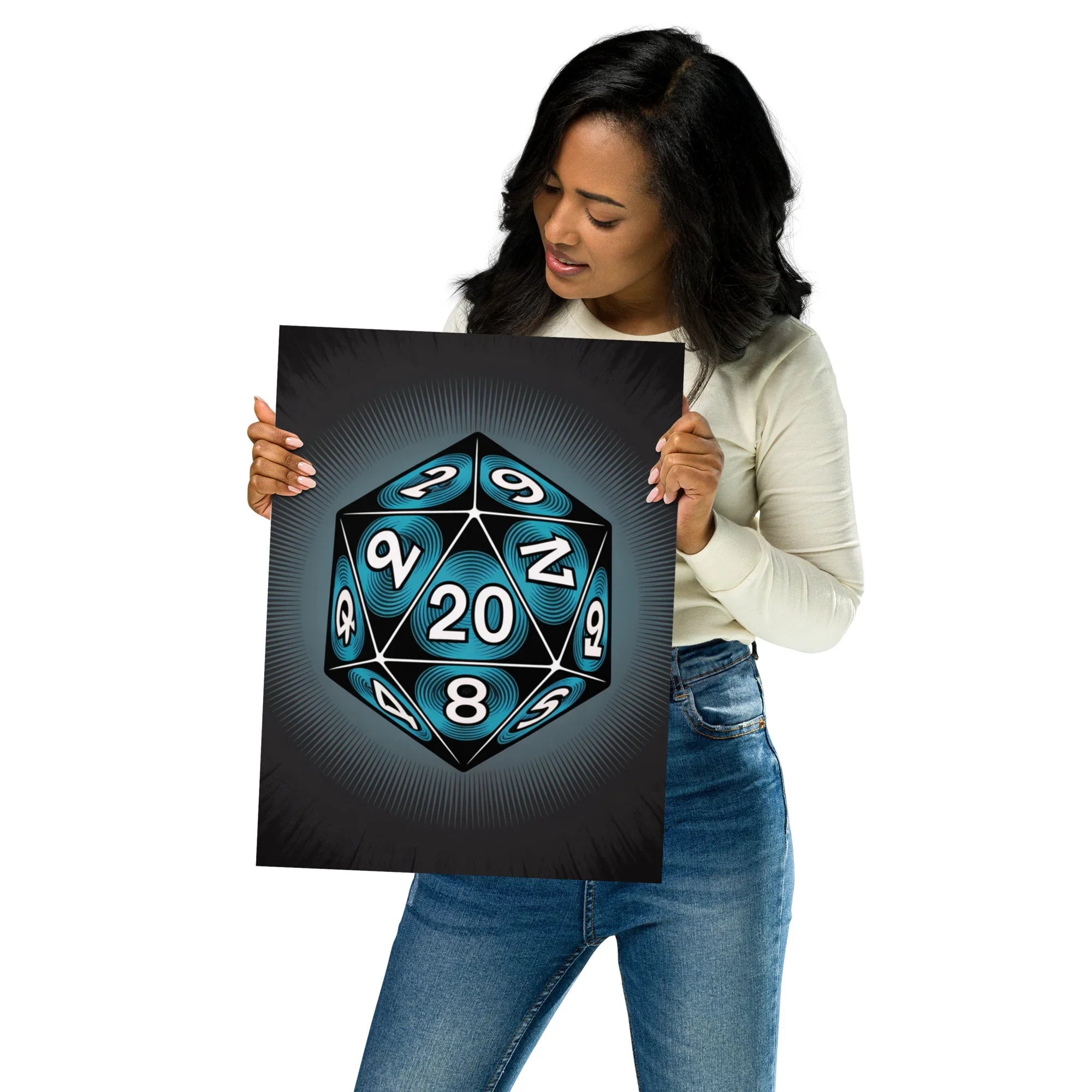 Roll For Glory – D20 Dice Art Poster for RPG Fans and Dungeon Masters - RaZits