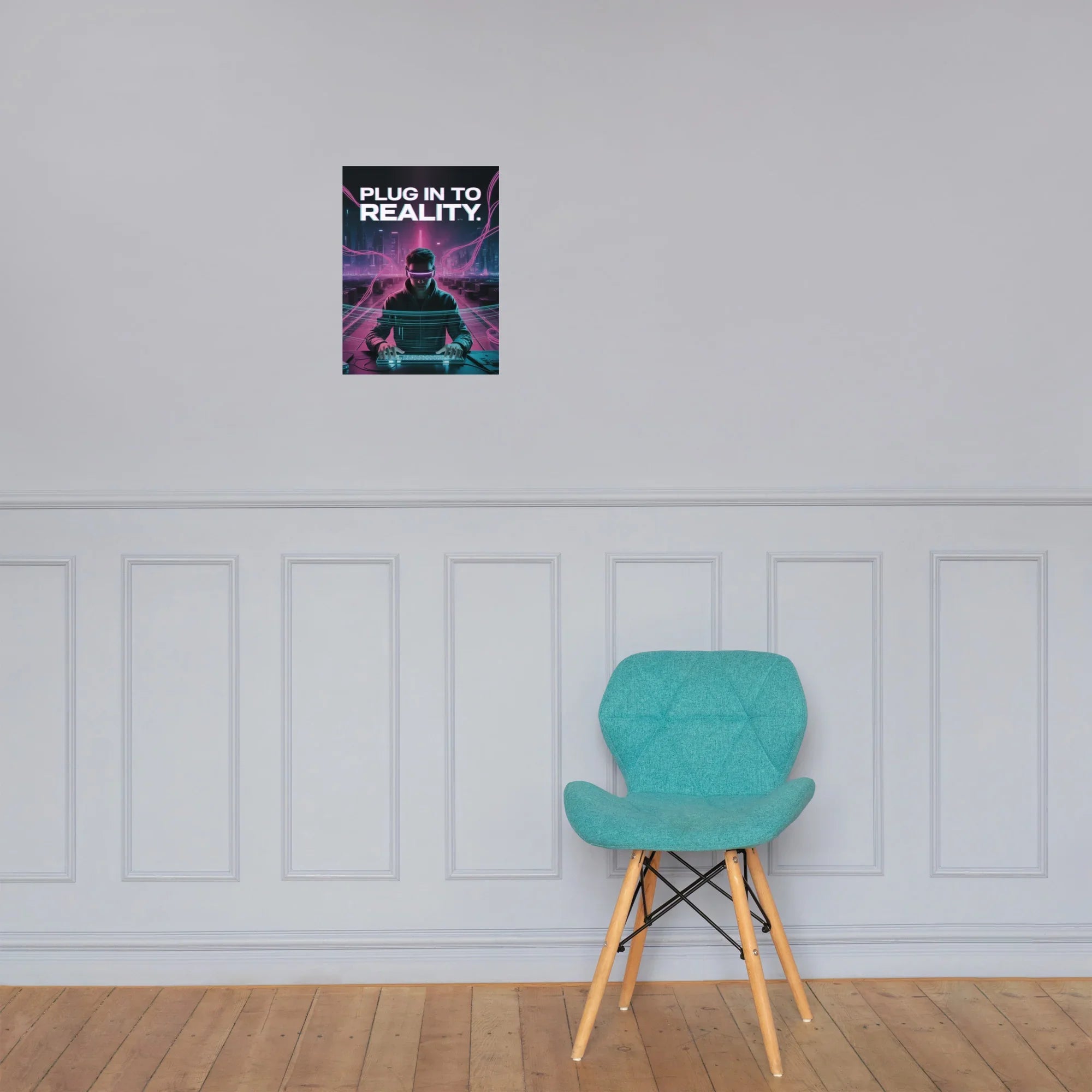 Plug In To Reality Cyberpunk Gaming Wall Art – VR Aesthetic Room Decor - RaZits