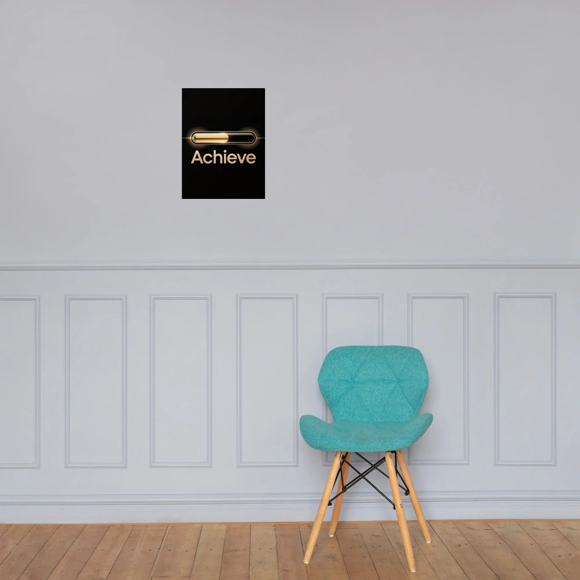 Achieve – Golden Progress Bar Motivational Gaming Poster - RaZits