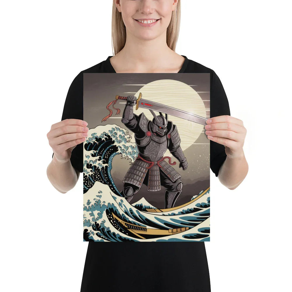 Cyber Samurai Wall Art – Katana Artwork Inspired by Japanese Wave & Mythology - RaZits