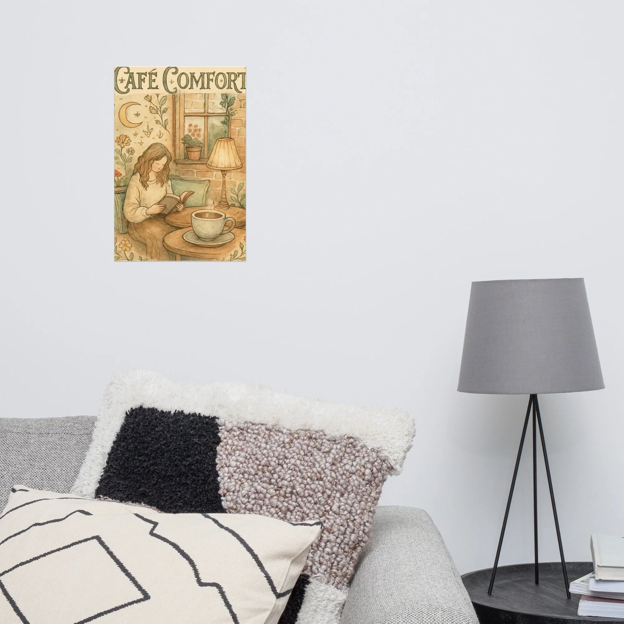 Café Comfort Poster – Cozy Reading Nook Art Print - RaZits