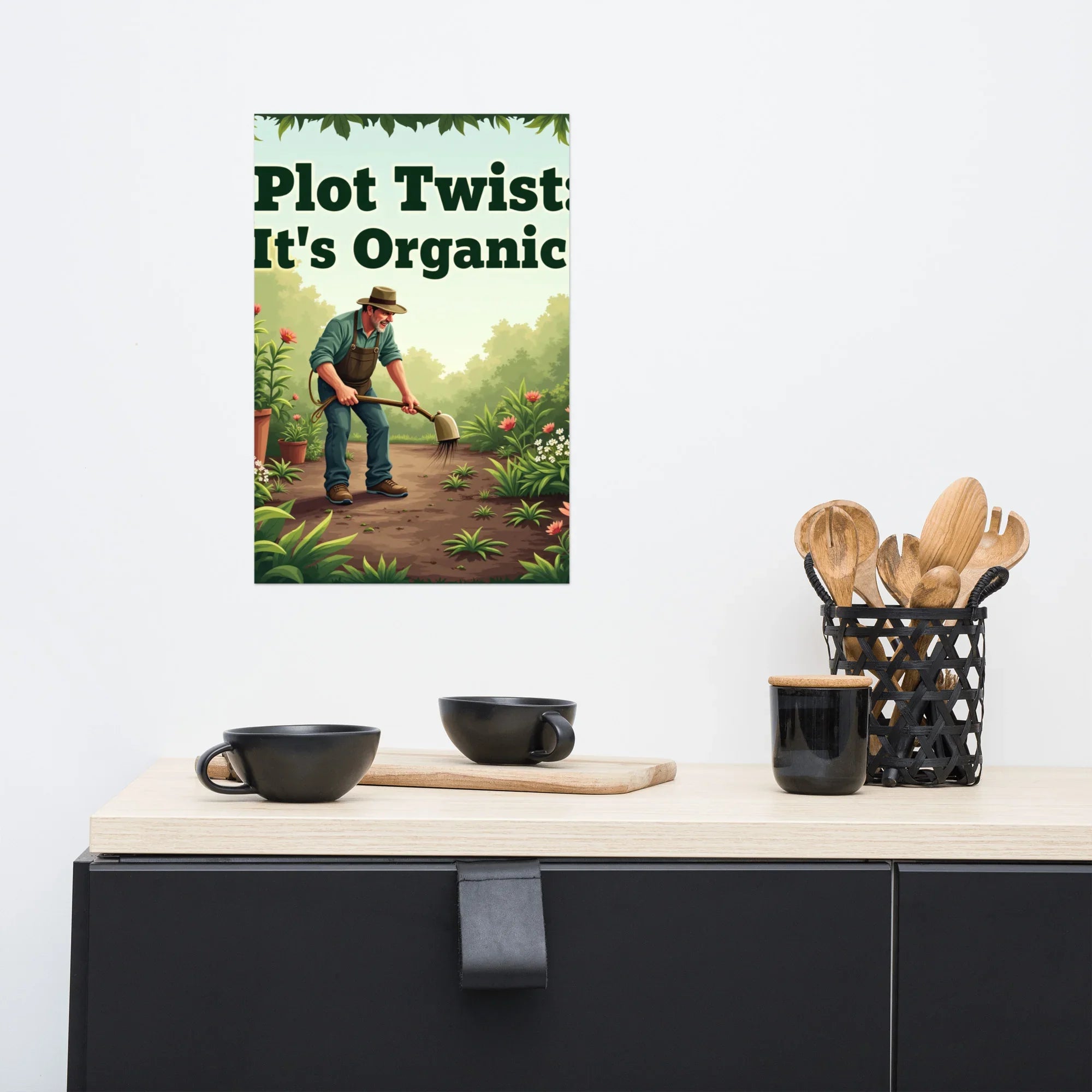 Organic Garden Art Print – Humorous Farmer Floral Poster - RaZits