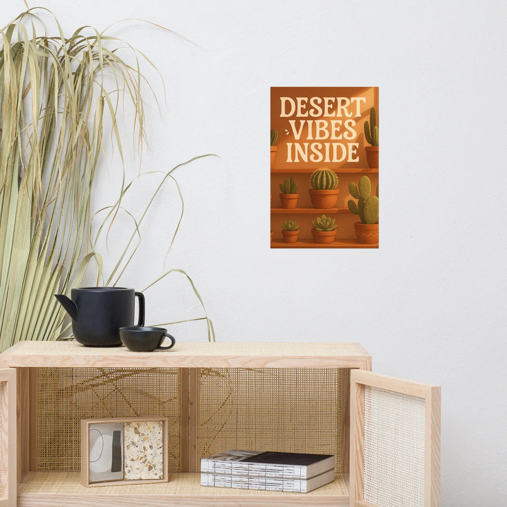 Cactus Shelf Art Print – Desert Vibes Indoor Succulent Illustration - RaZits