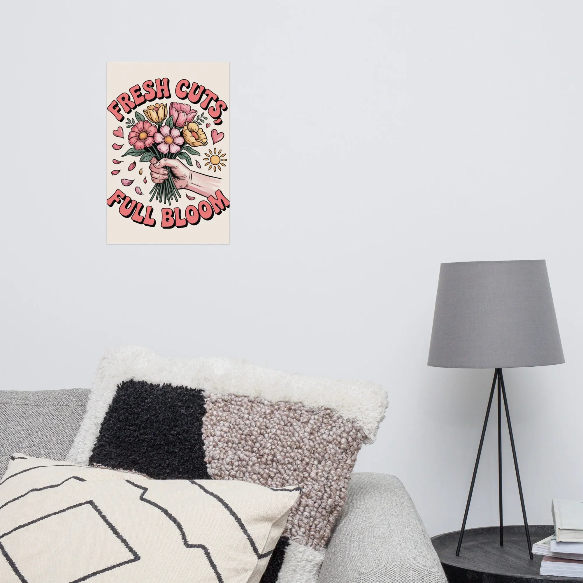 Bouquet Art Print – Fresh Cuts Full Bloom Floral Illustration - RaZits