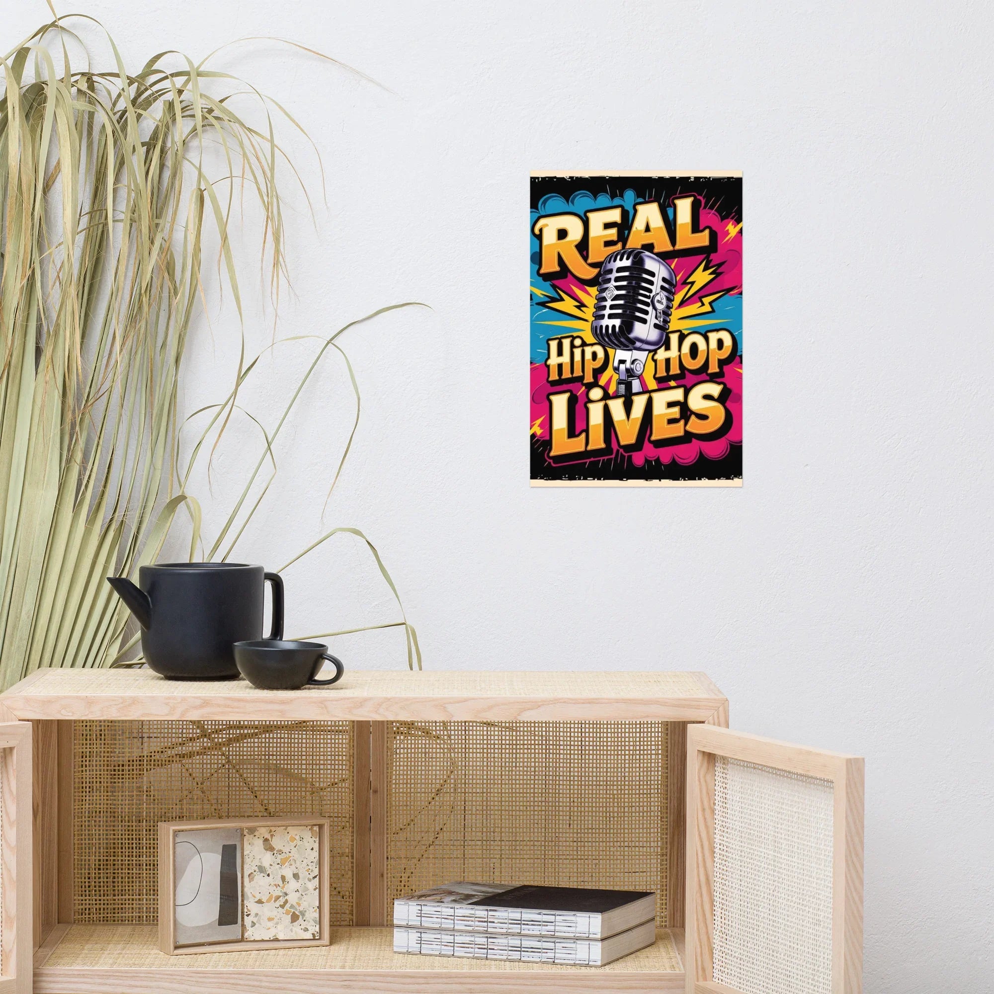 Real Hip Hop Lives Poster – Vintage Mic Boom Art - RaZits