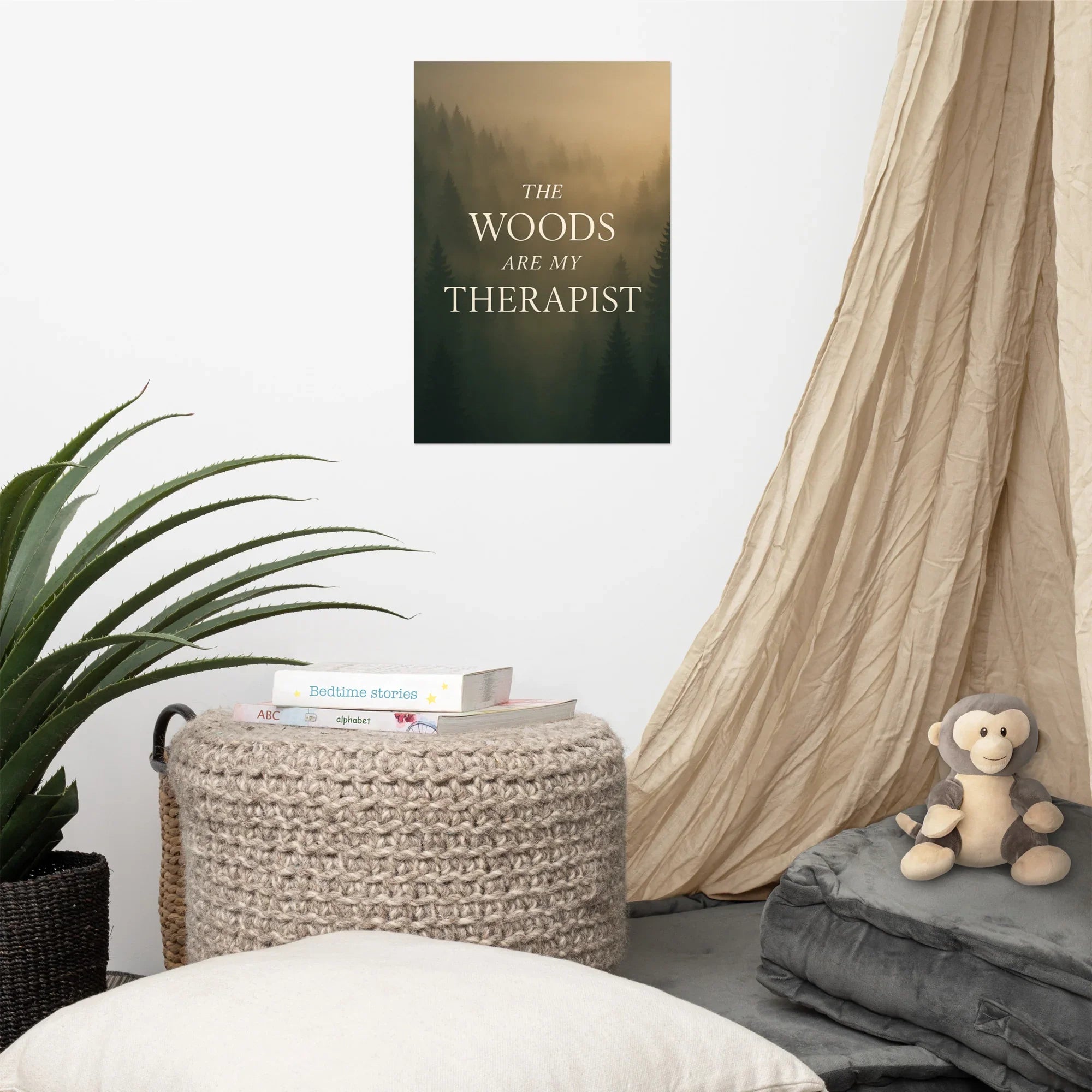 The Woods Are My Therapist – Moody Forest Wall Art - RaZits