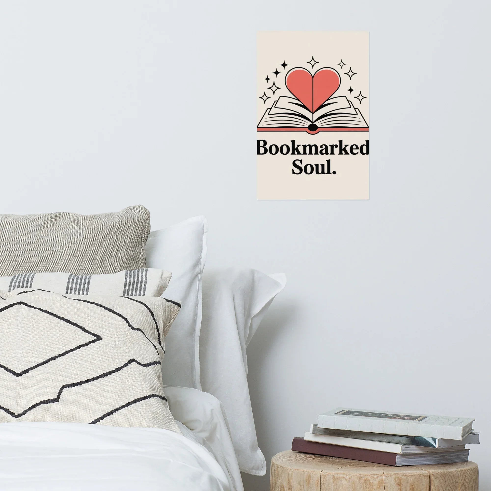 Bookmarked Soul Poster – Heart & Book Art Print - RaZits